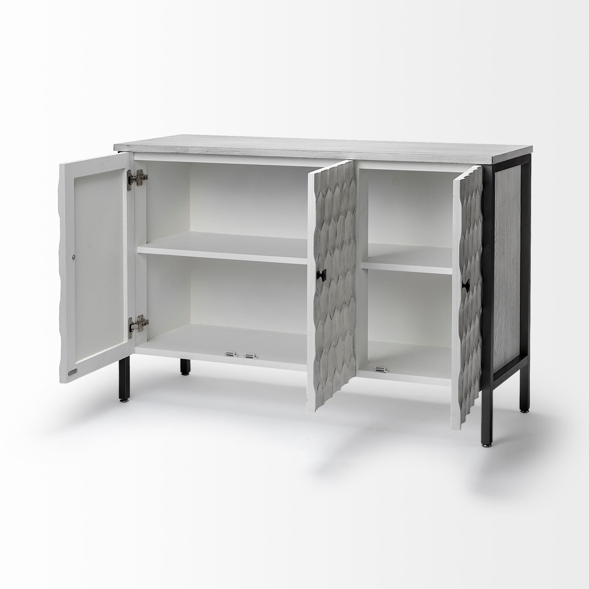 Savannah Gray Accent Cabinet - 3 Door