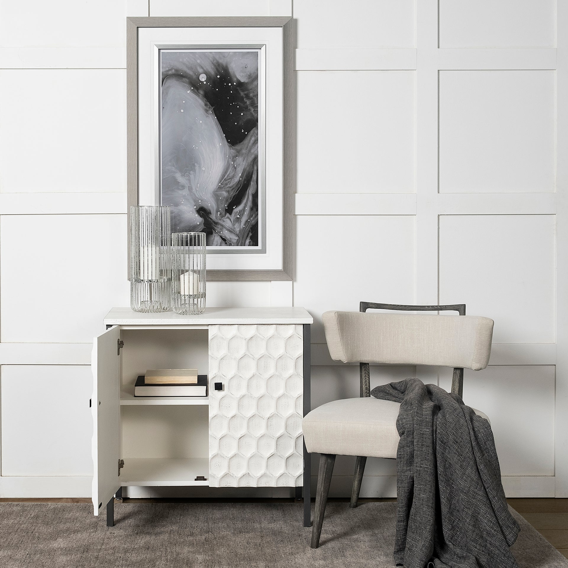 Savannah Gray Accent Cabinet - 2 Door