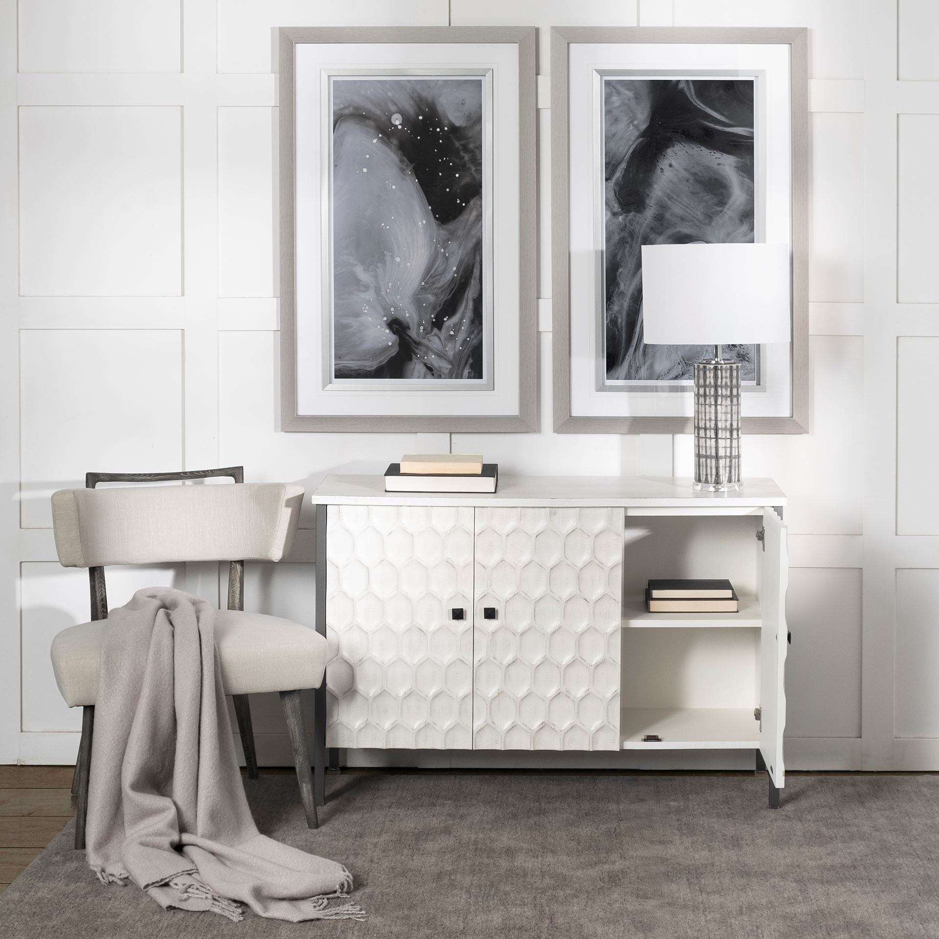 Savannah Gray Accent Cabinet - 3 Door