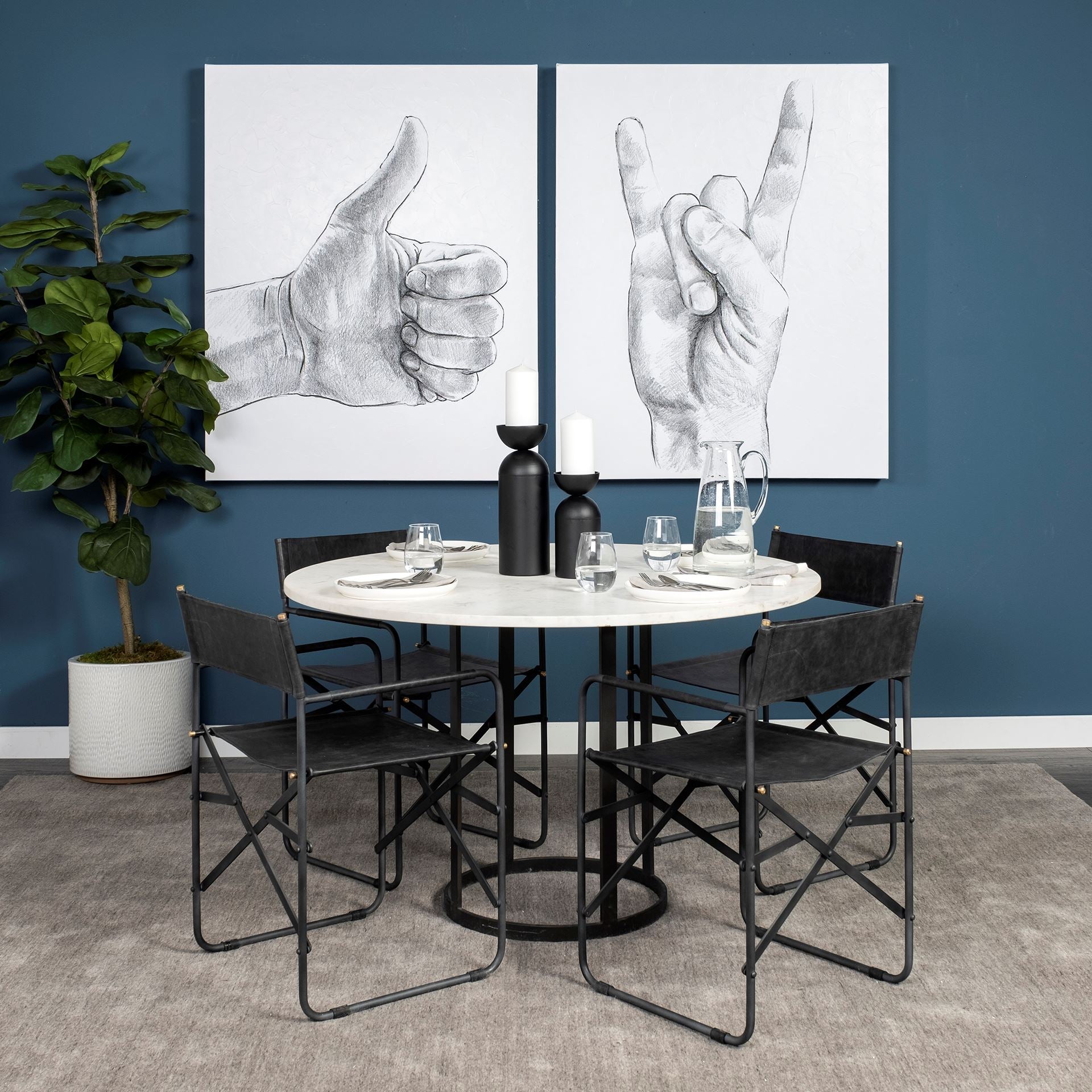 Direttore Leather Folding Dining Chair
