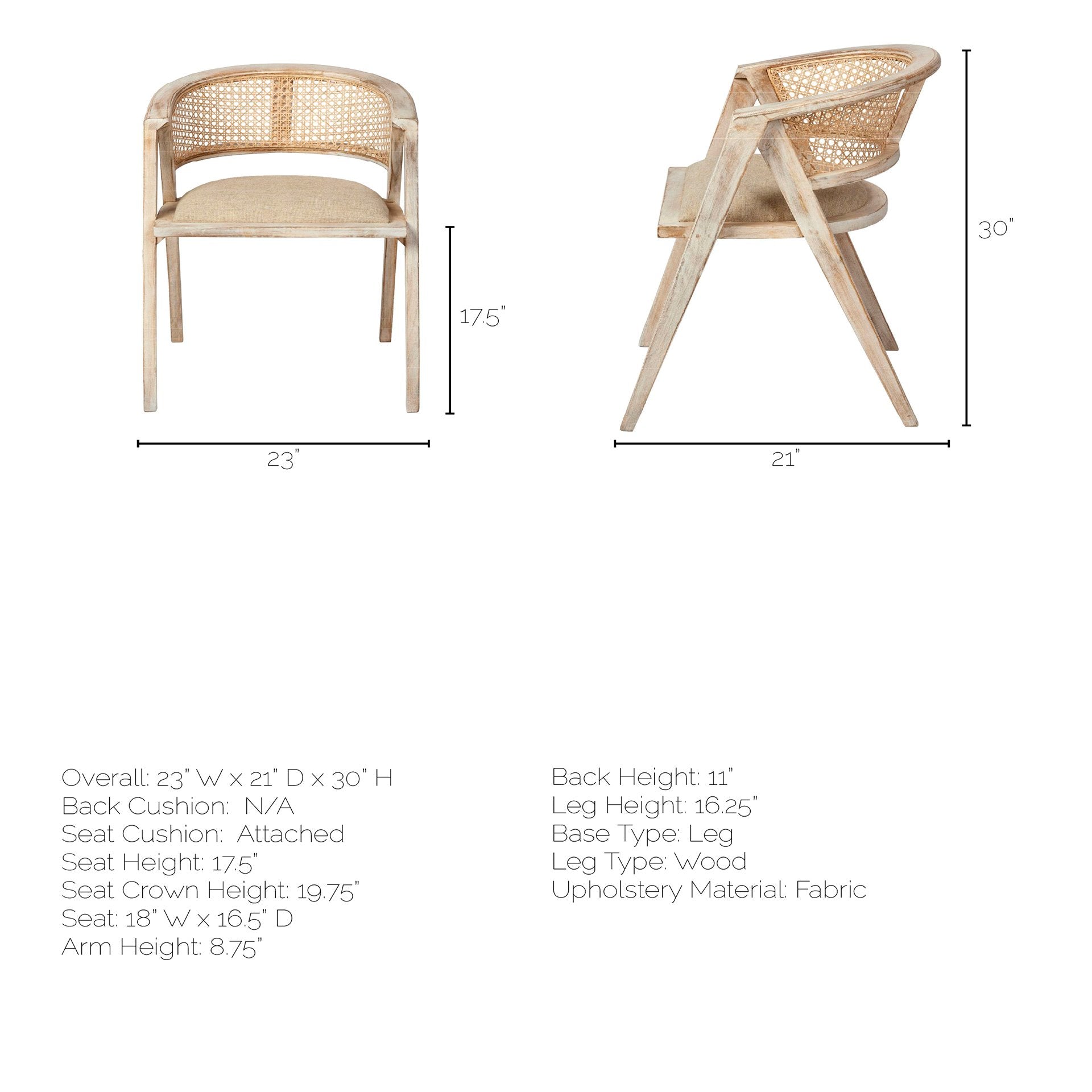 Tabitha Cane Back Dining Armchair