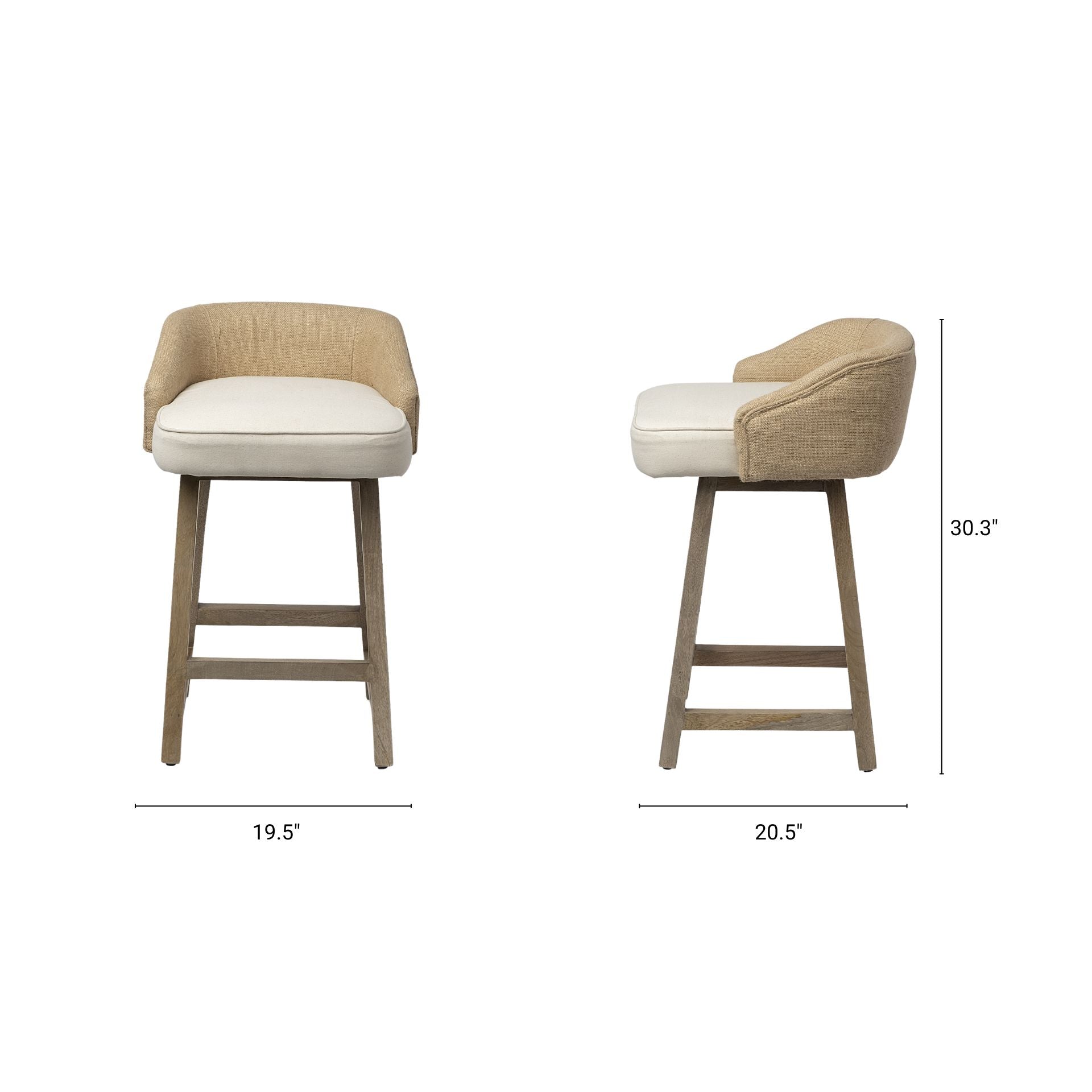 Monmouth Fabric/Jute Seat Counter Stool
