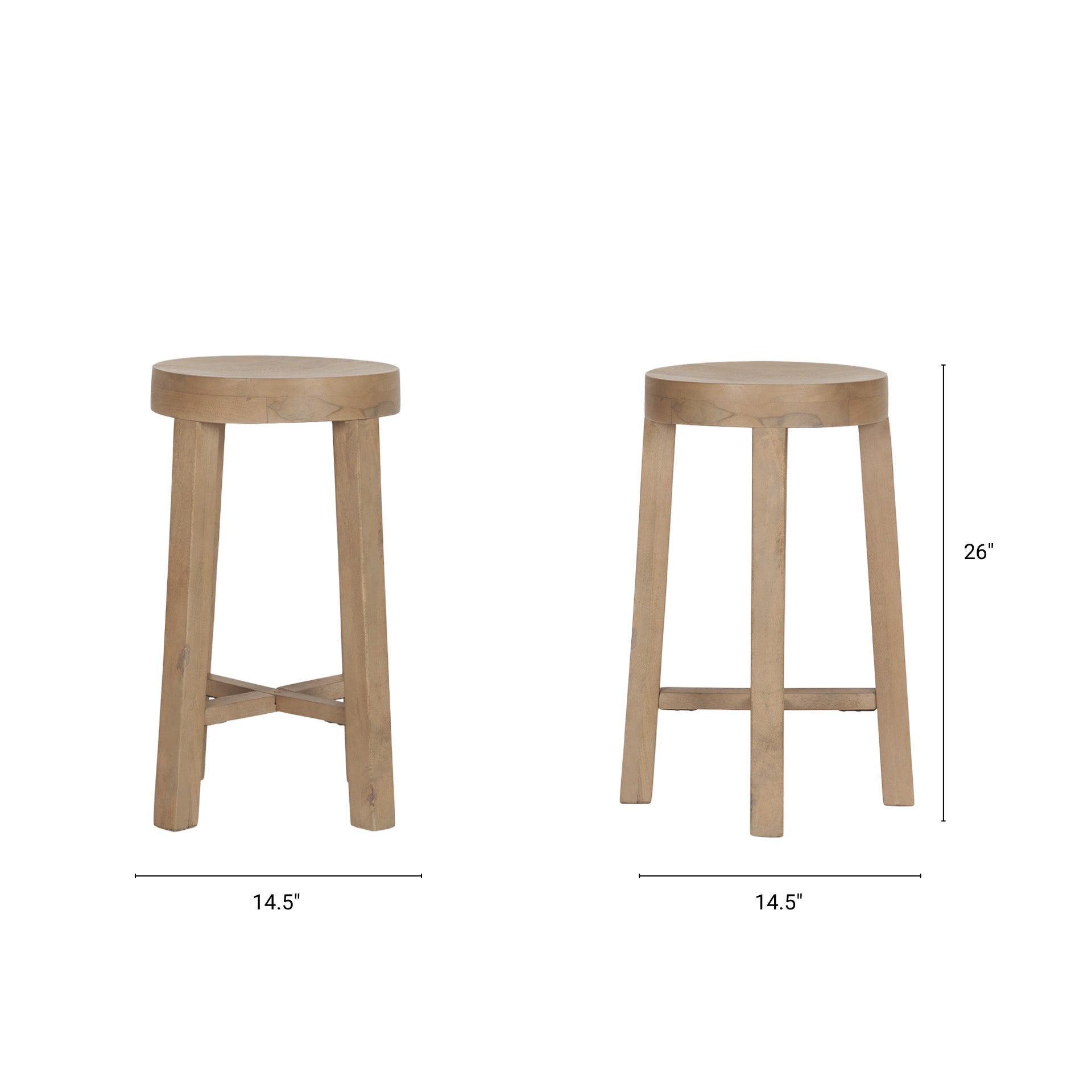 Brahma Wood Seat Counter Stool