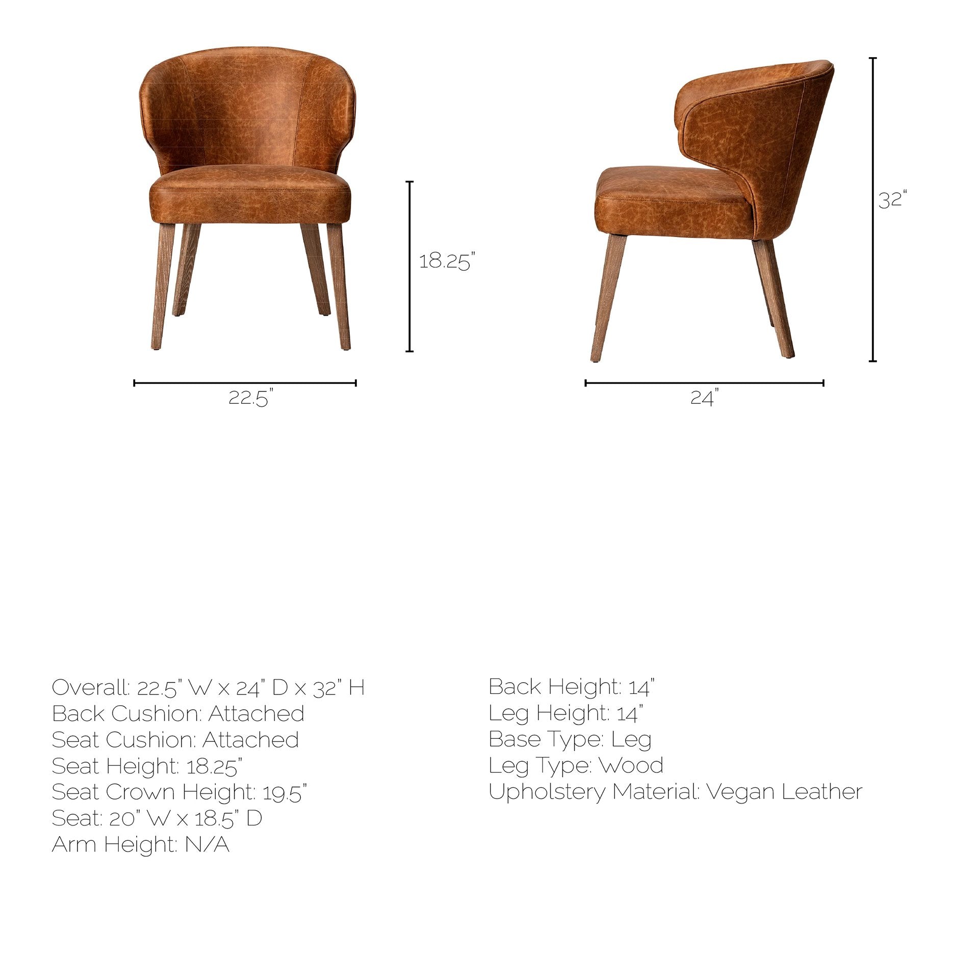 Niles Faux Leather Contract-Grade Dining Chair