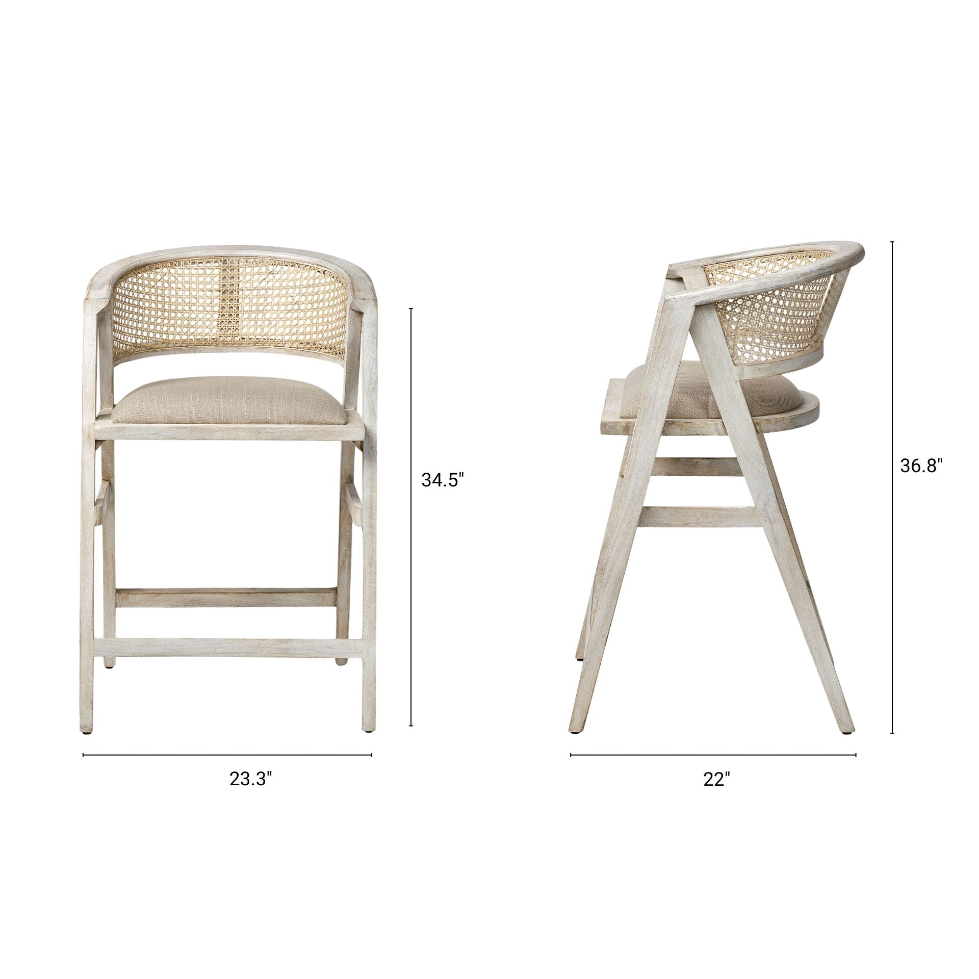 Tabitha Upholstered Seat Bar/Counter Stool