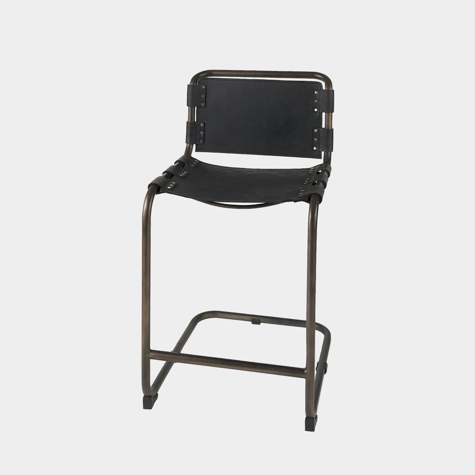 Berbick Leather Seat Counter Stool