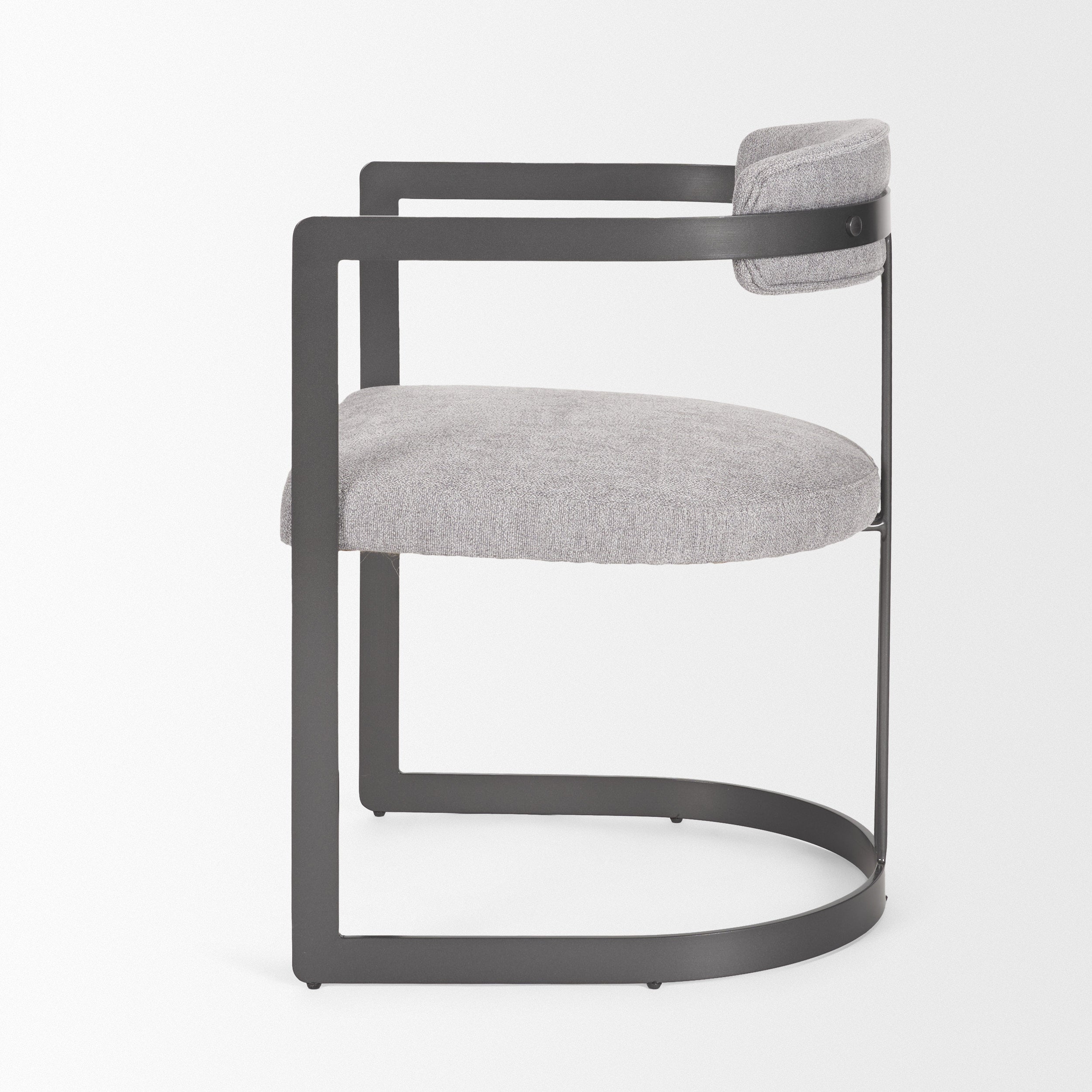 Hollyfield Gray Fabric Contract-Grade Dining Armchair