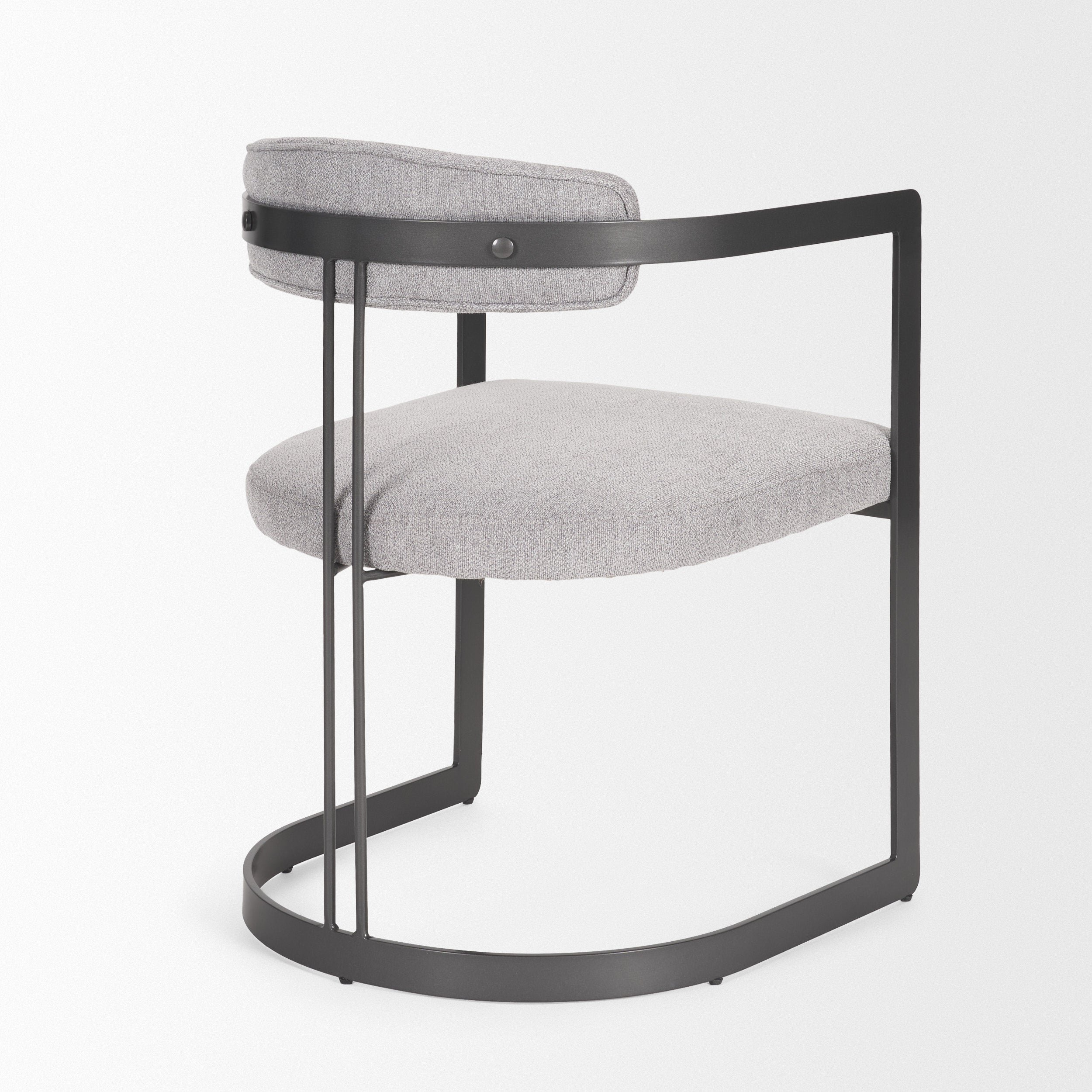 Hollyfield Gray Fabric Contract-Grade Dining Armchair