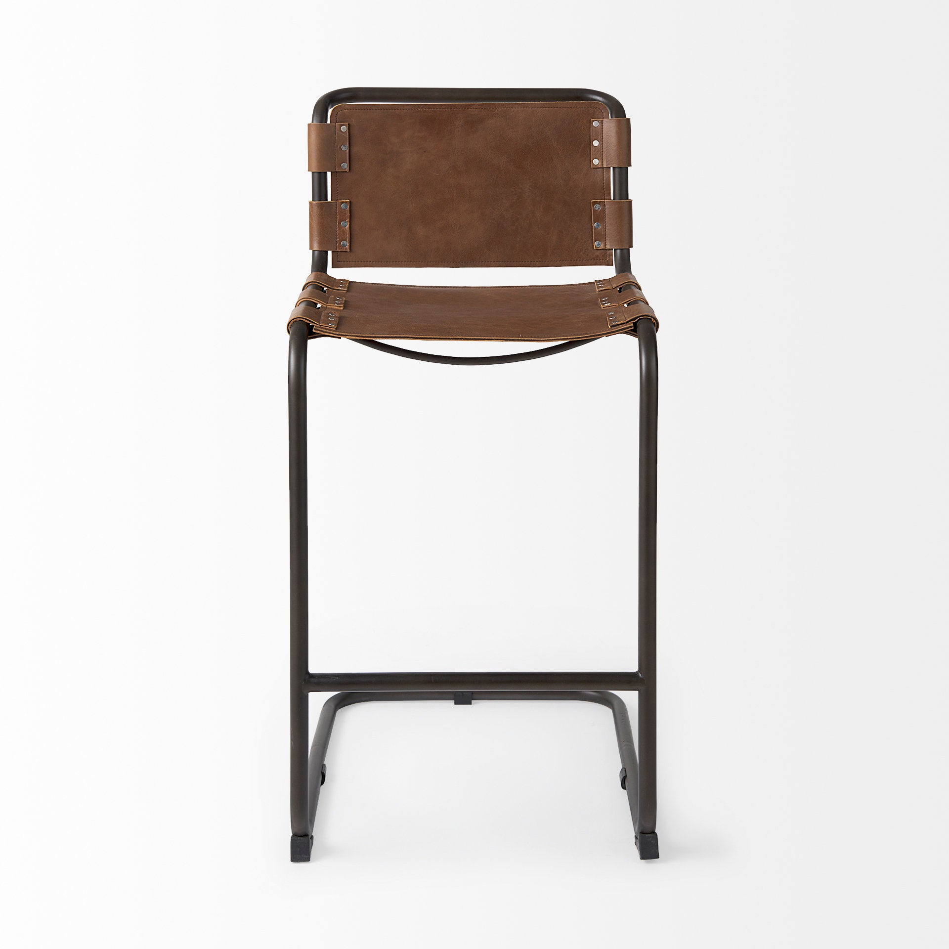 Berbick Leather Seat Bar Stool