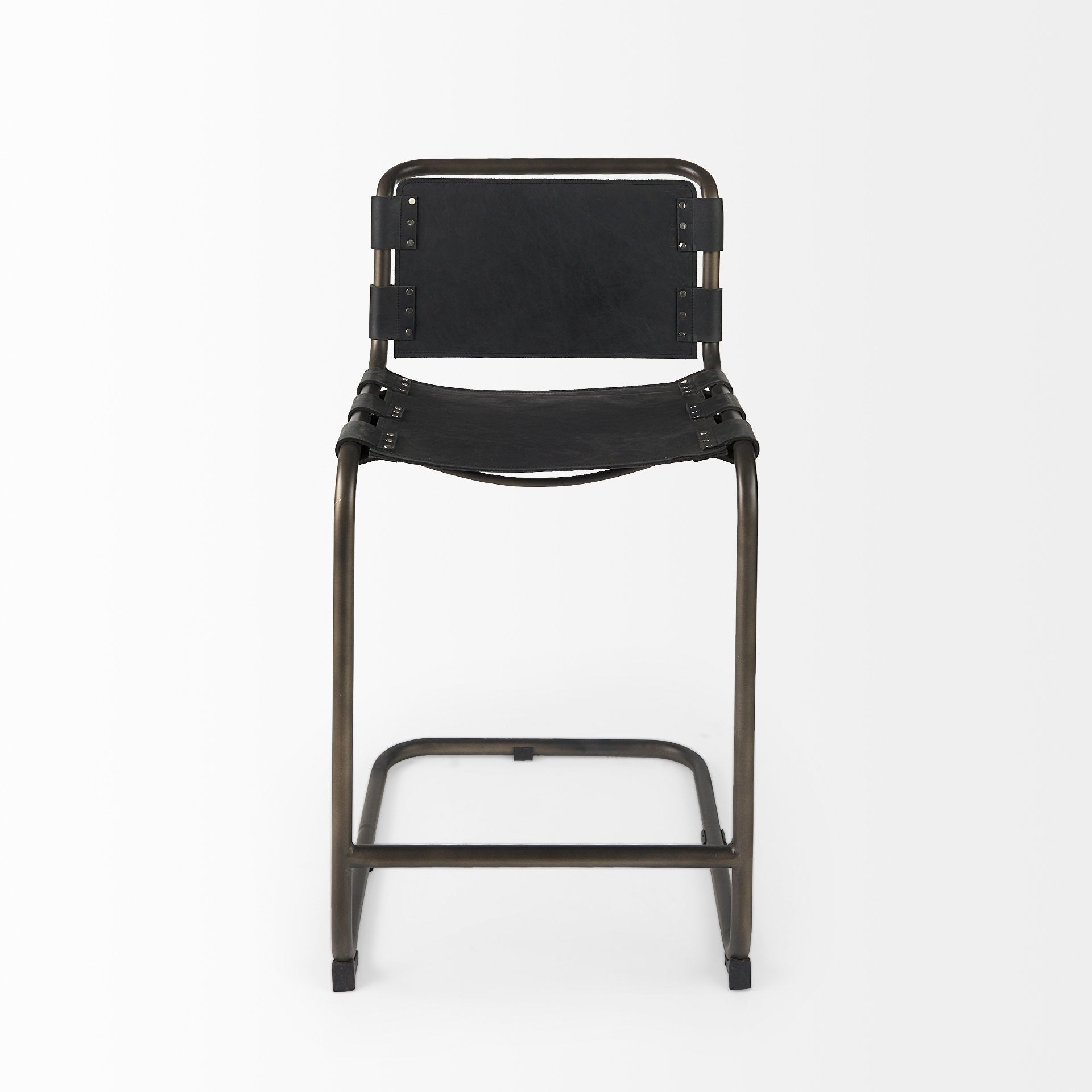 Berbick Leather Seat Counter Stool