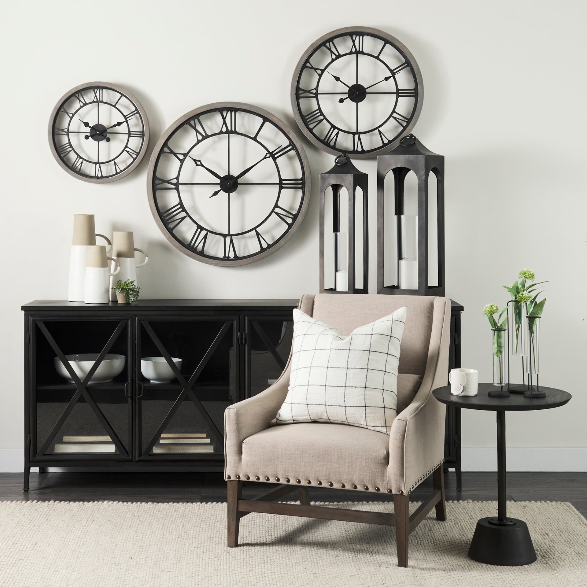 Mething Gray Wall Clock