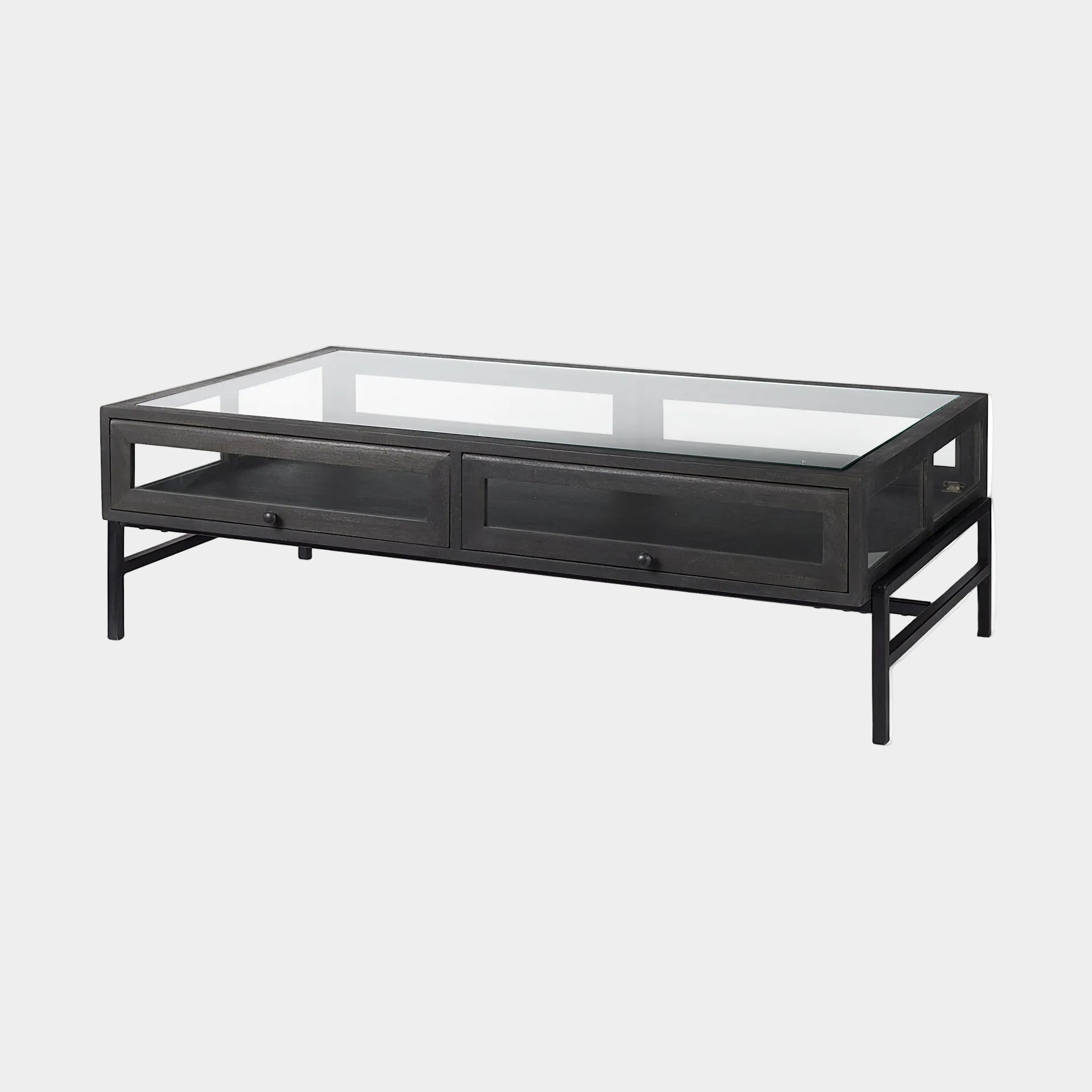 Arelius Glass-Top Coffee Table
