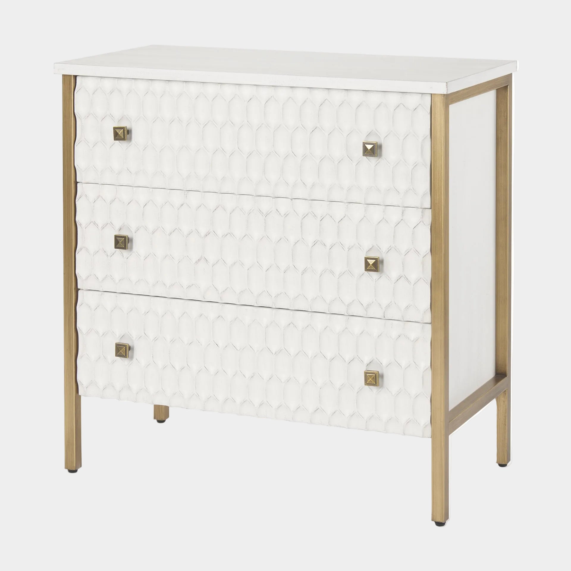 Savannah Gold Accent Cabinet - 3 Drawer