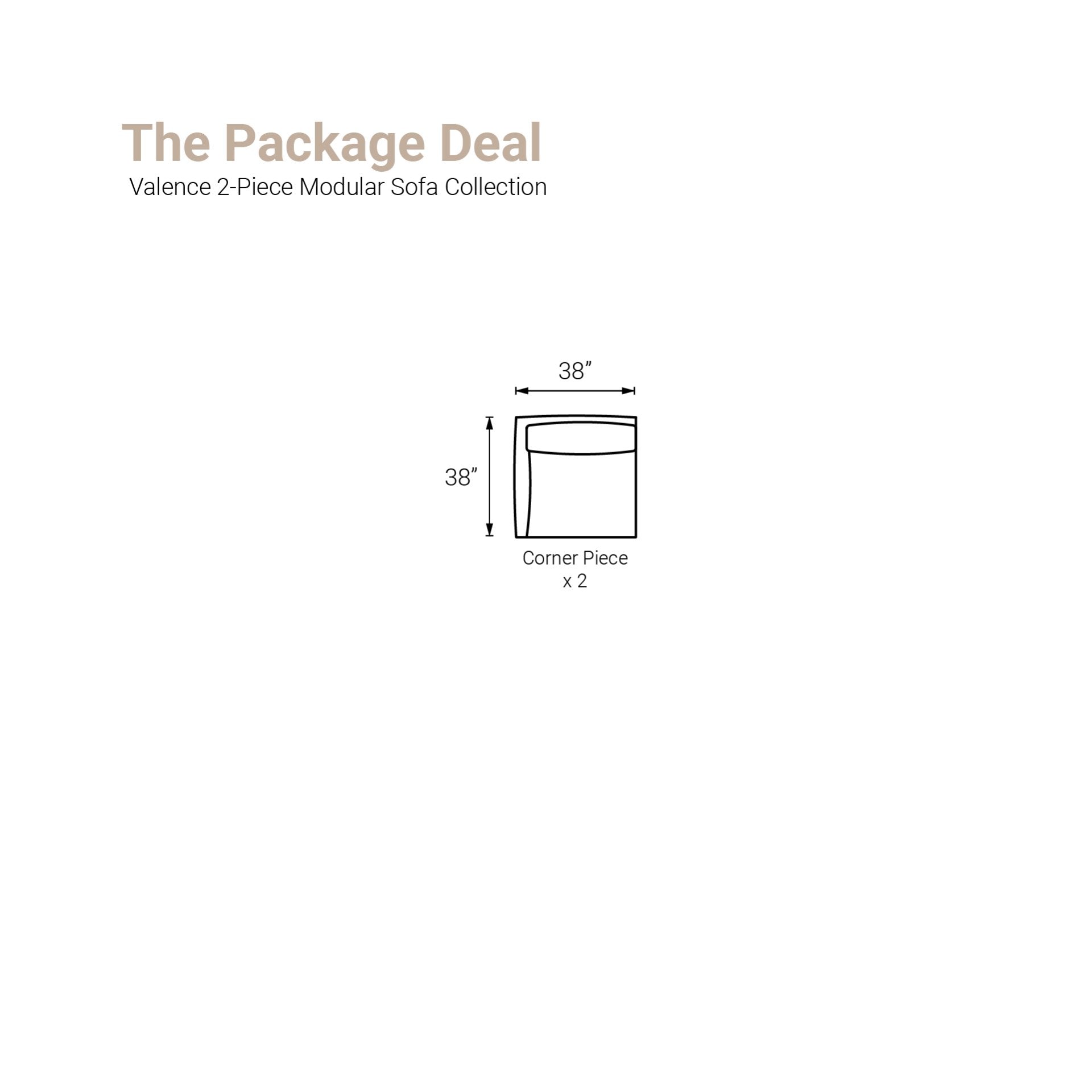 Valence 2 Piece Modular Sofa Set