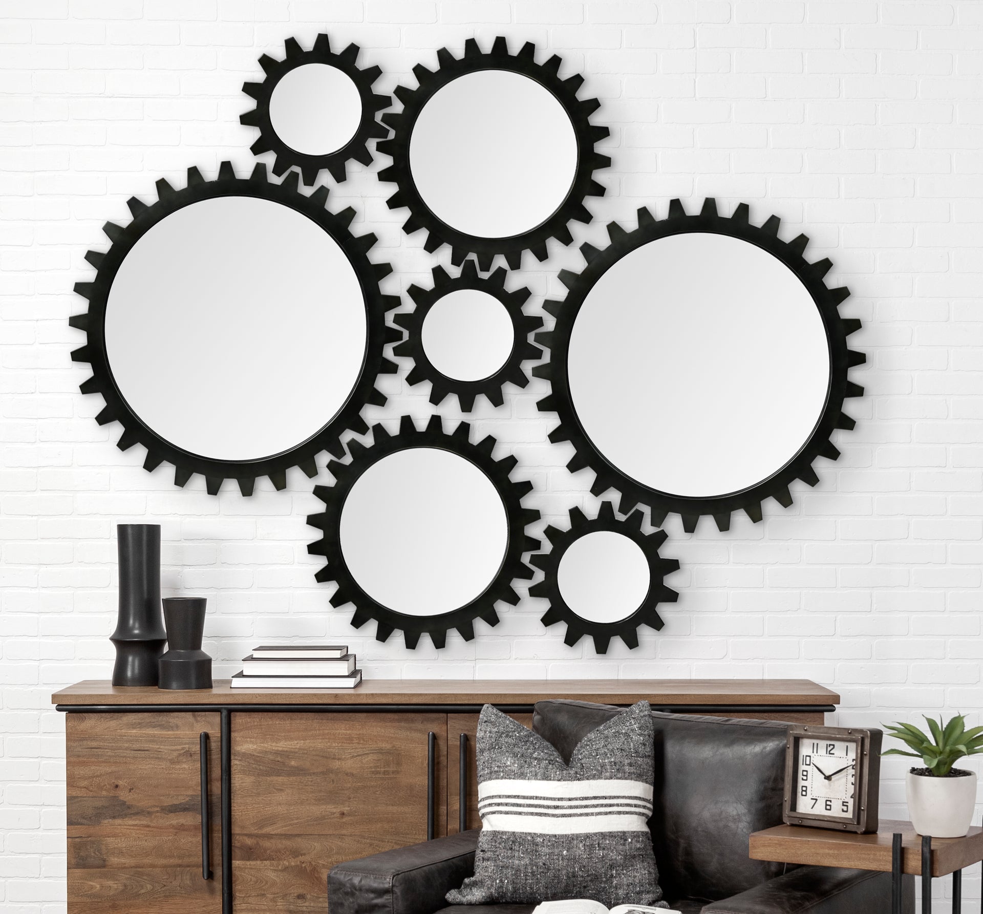 Cog Wall Mirror - Alloy