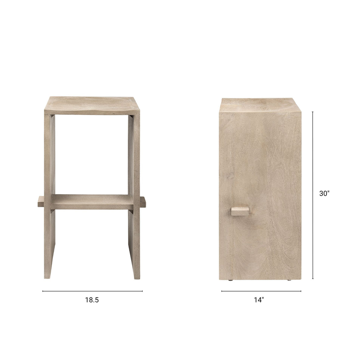 Aida Wood Seat Bar Stool