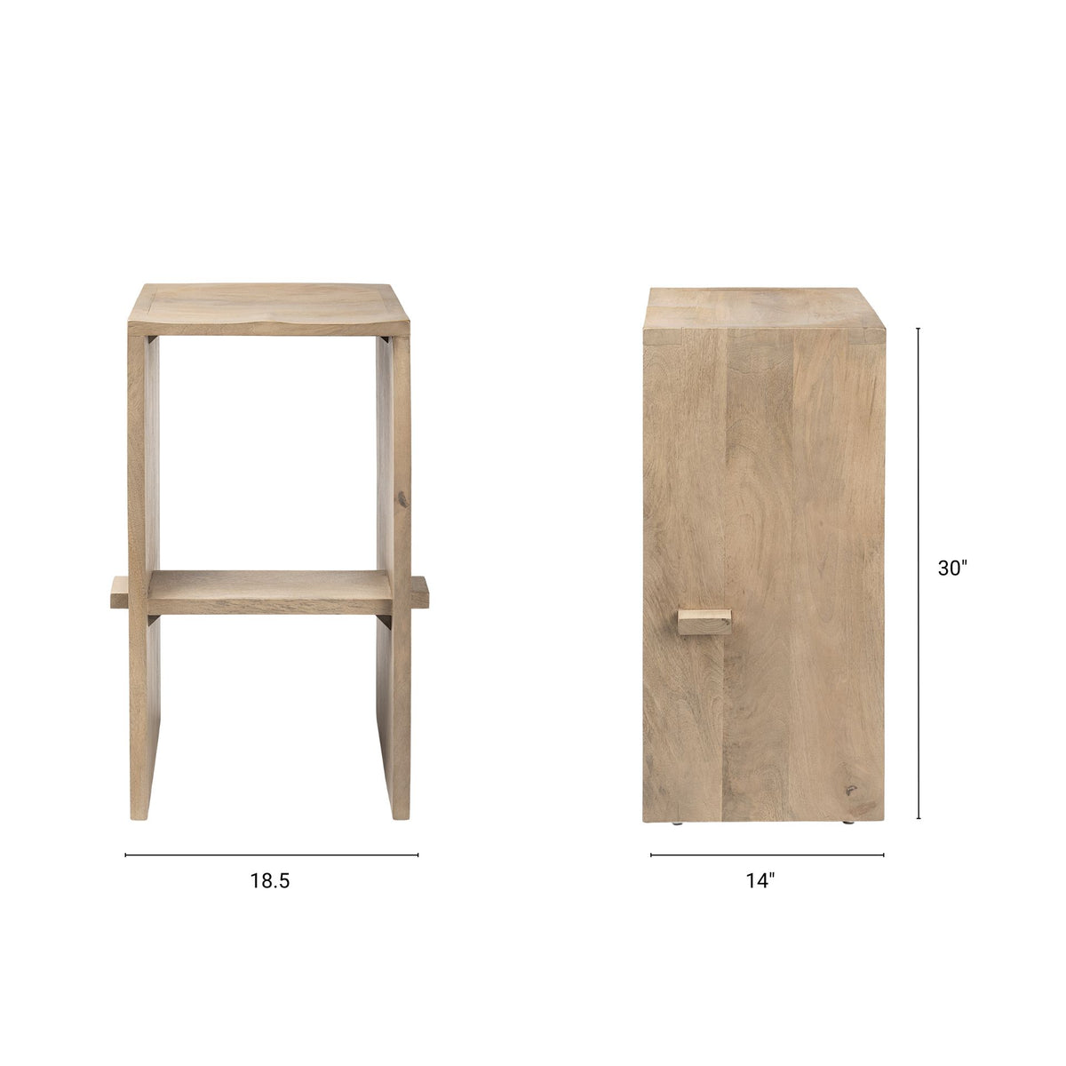 Aida Wood Seat Bar Stool