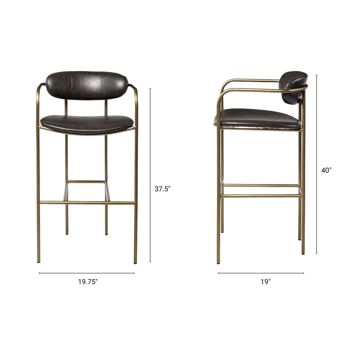 Parker Leather Seat Bar Stool