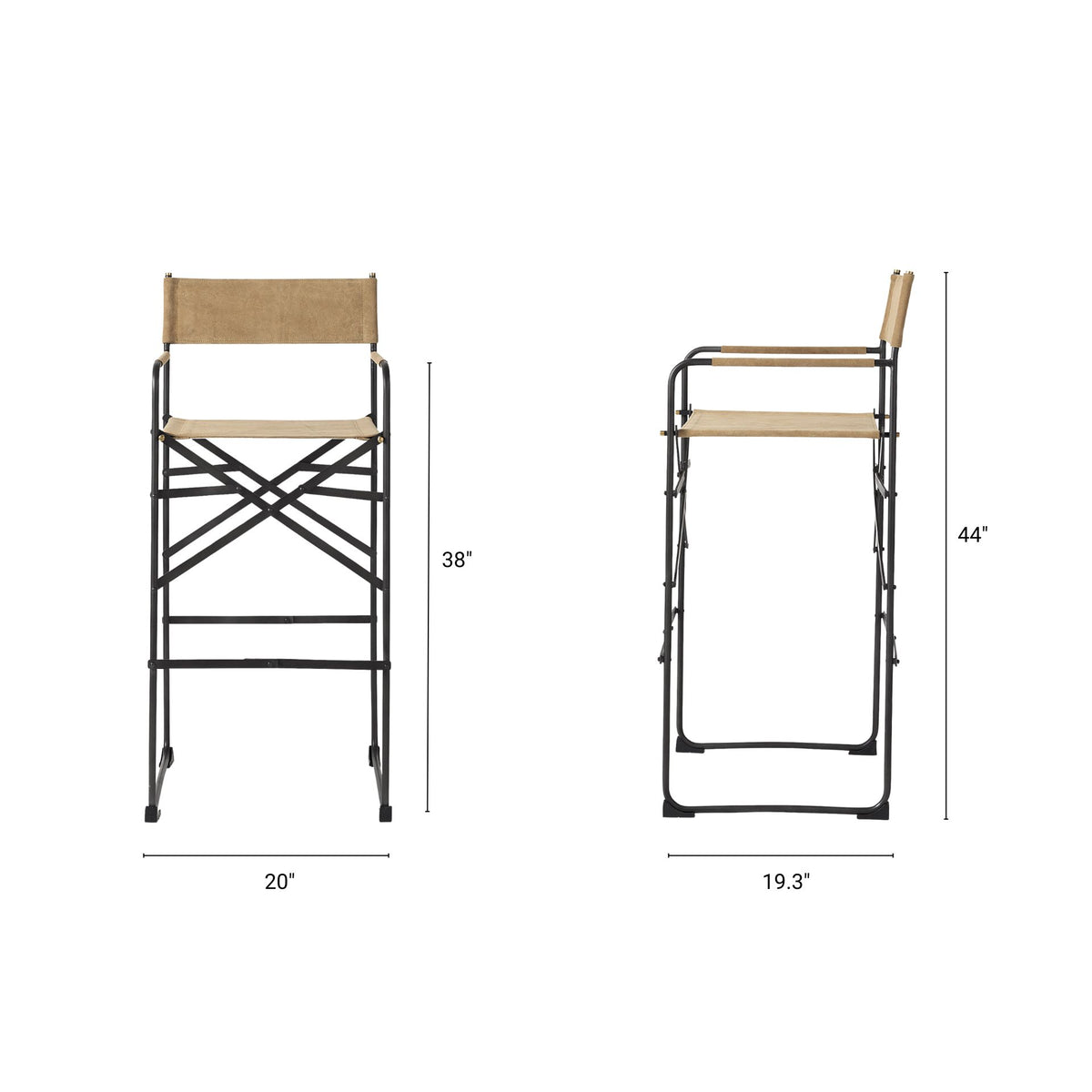 Direttore Leather Seat Bar Stool