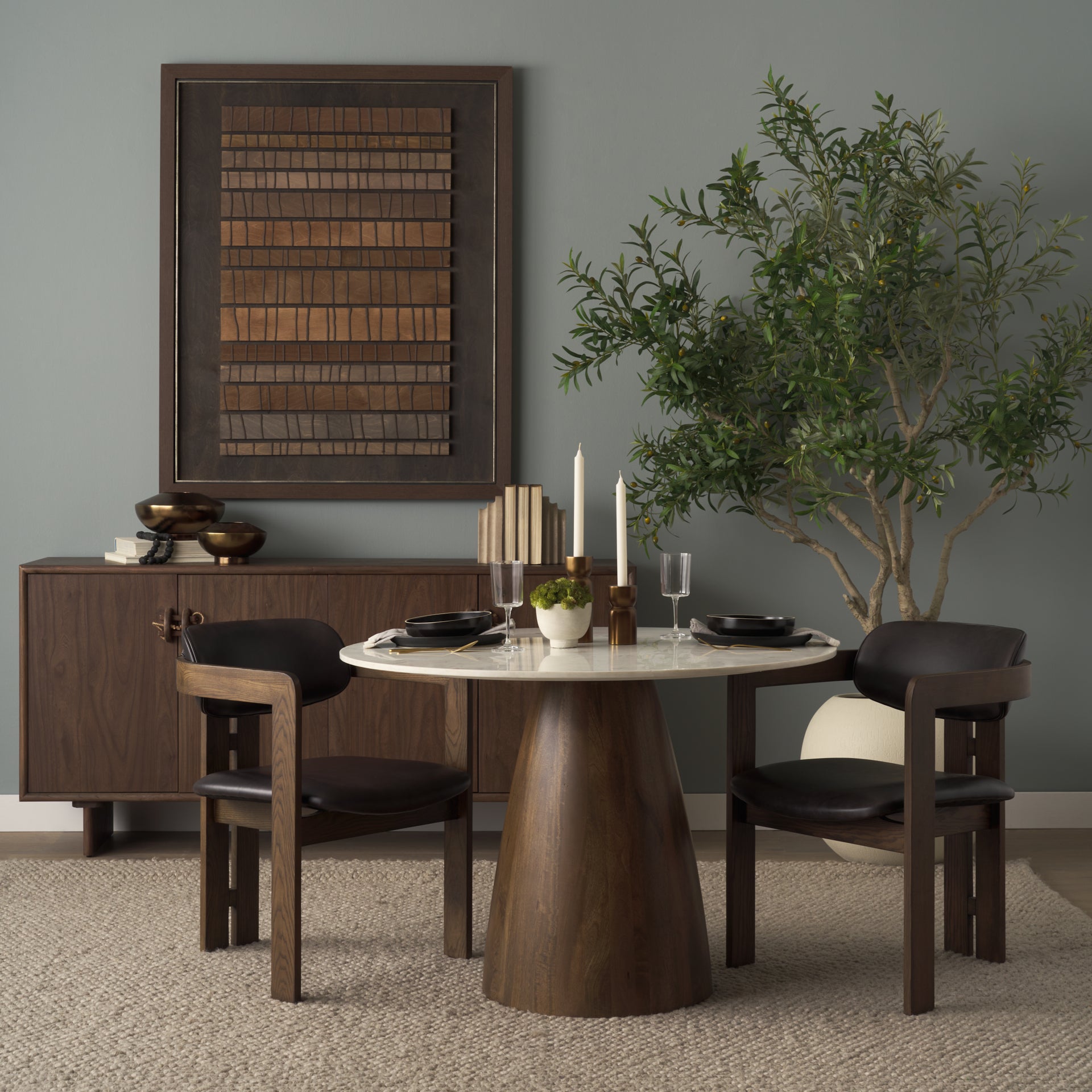 Allyson 42" Round Marble Dining Table
