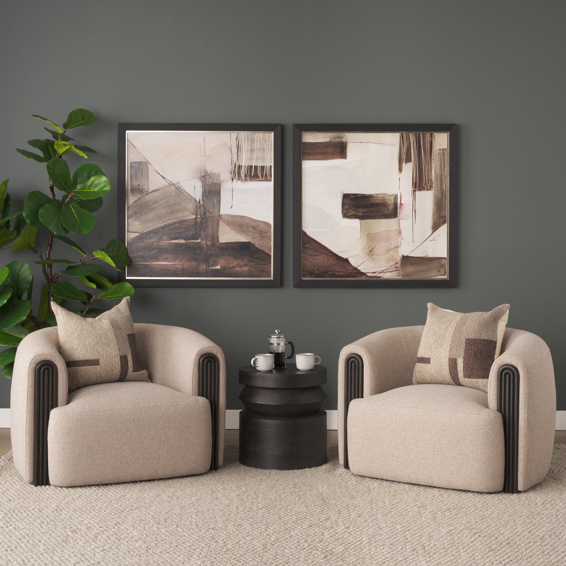 Kornelia Fabric Barrel Accent Chair
