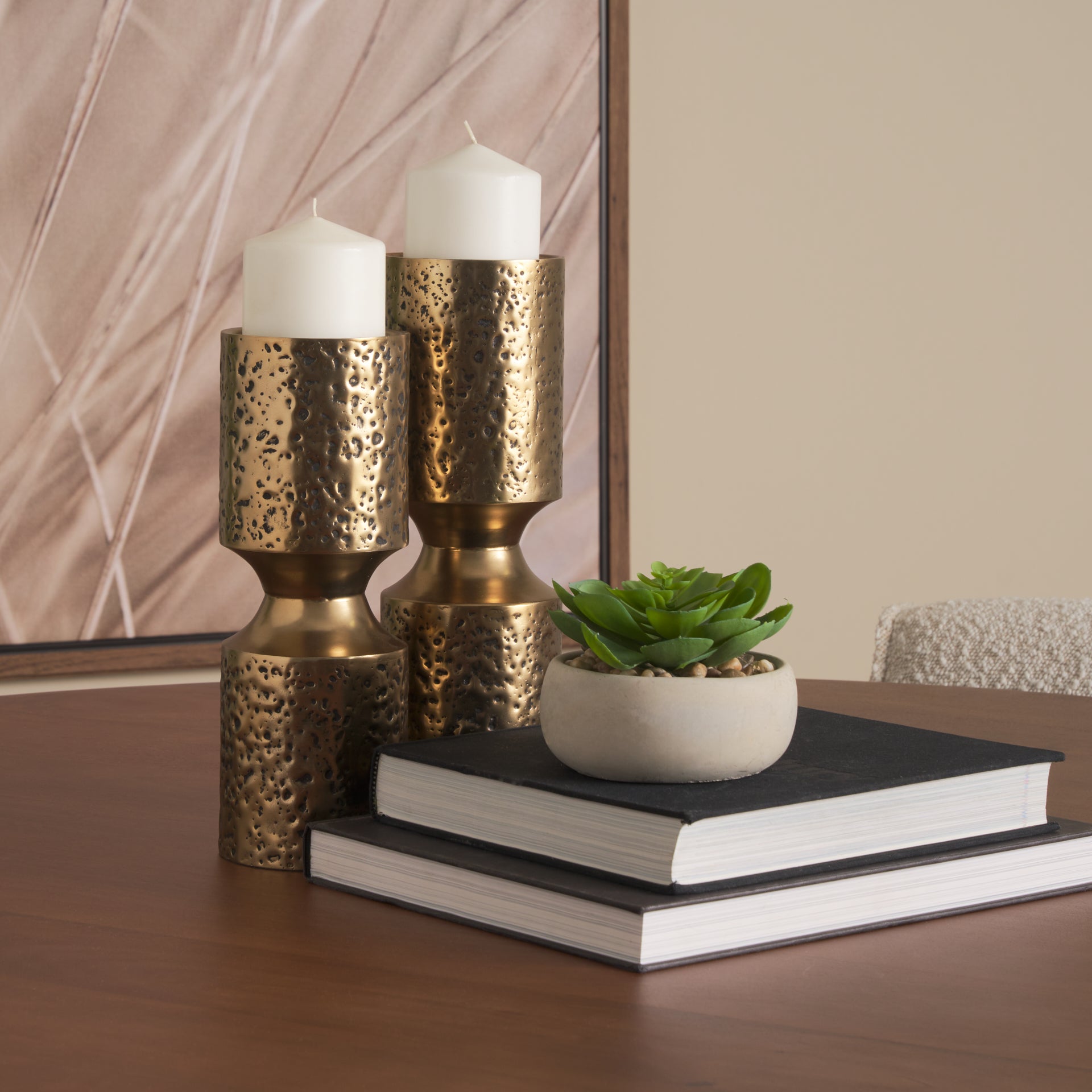 Akira Gold Candle Holder