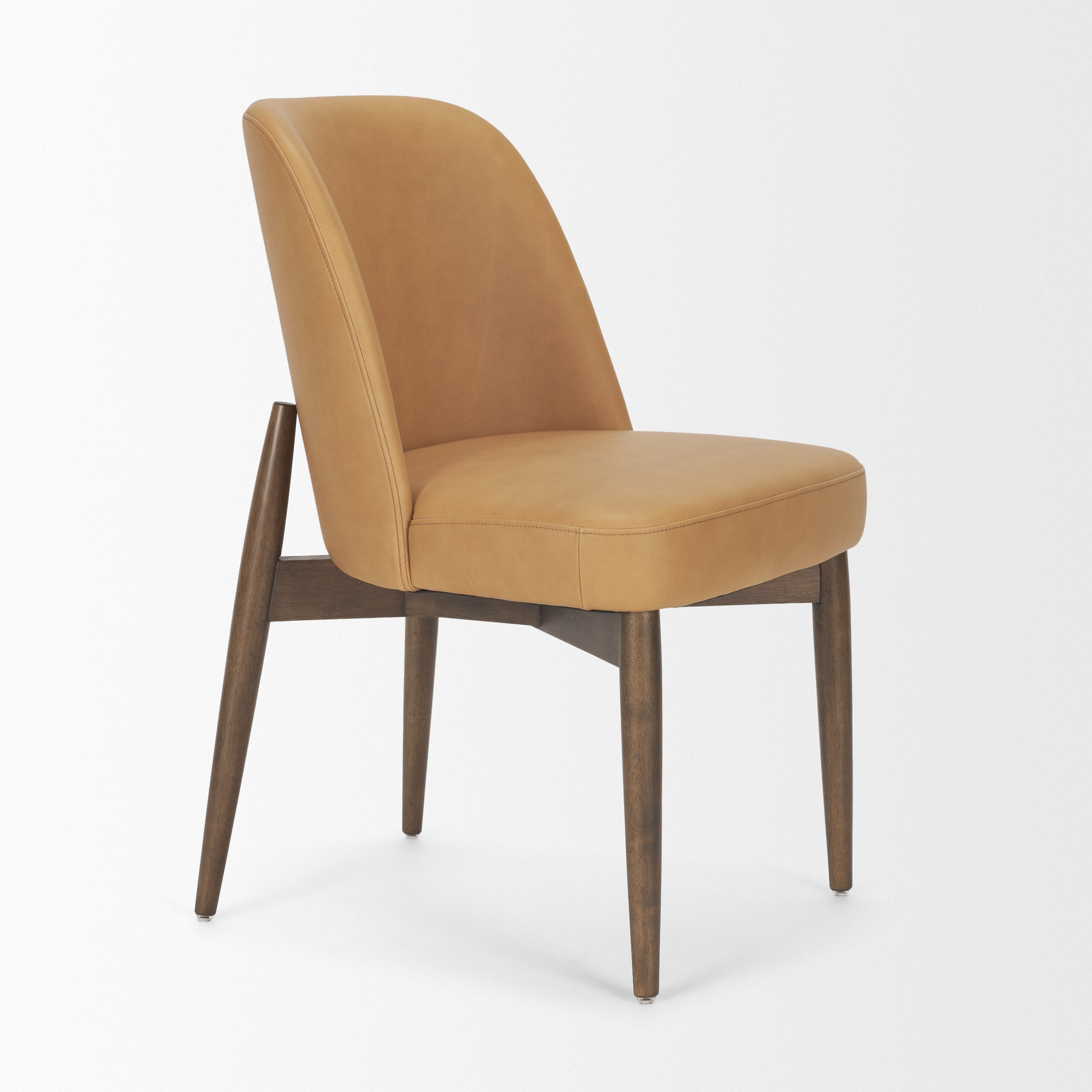 Abbie Curve Leather Contract-Grade Dining Chair