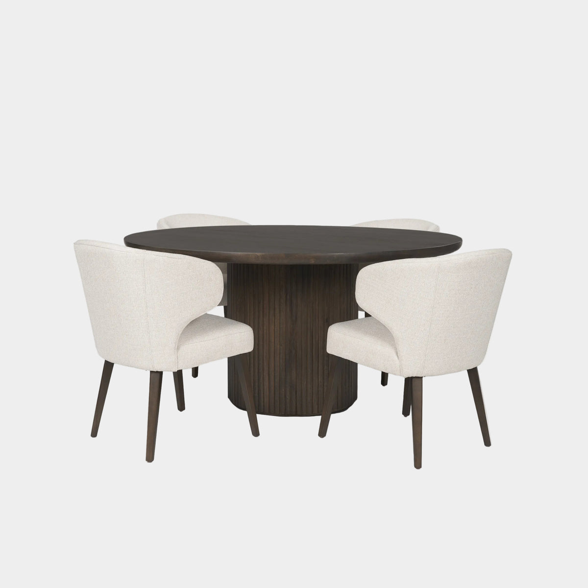 Terra Fluted Dining Table - 4 Niles Chairs