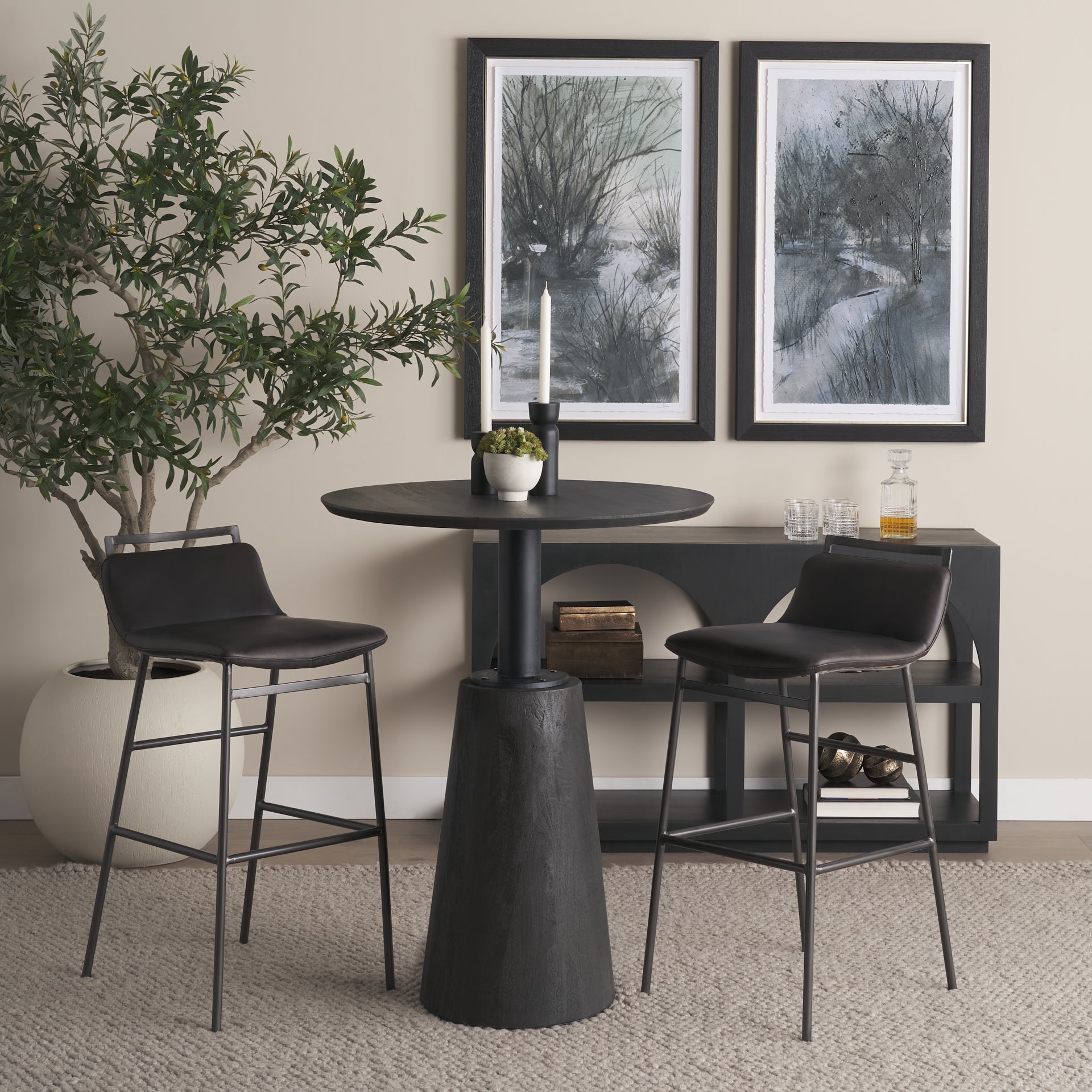 Kavalan Leather Seat Bar/Counter Stool