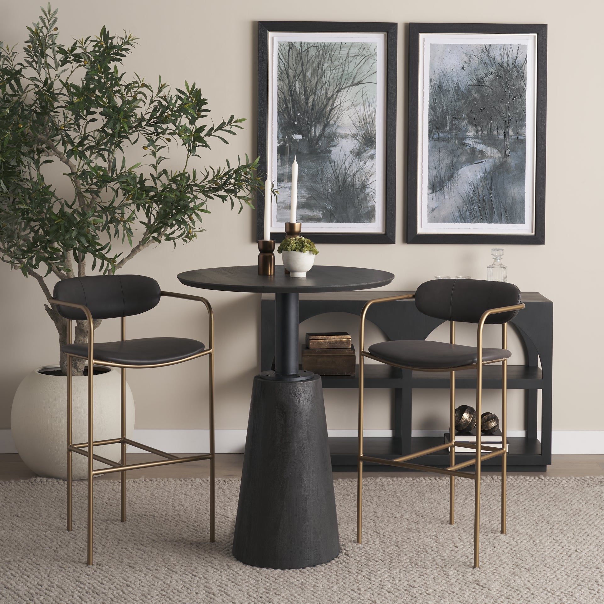 Parker Leather Seat Bar Stool