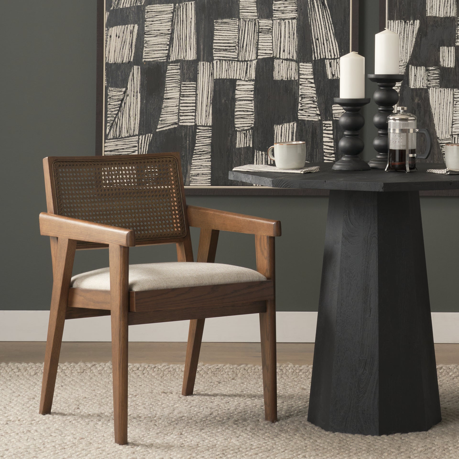 Reid Cane Back Dining Armchair