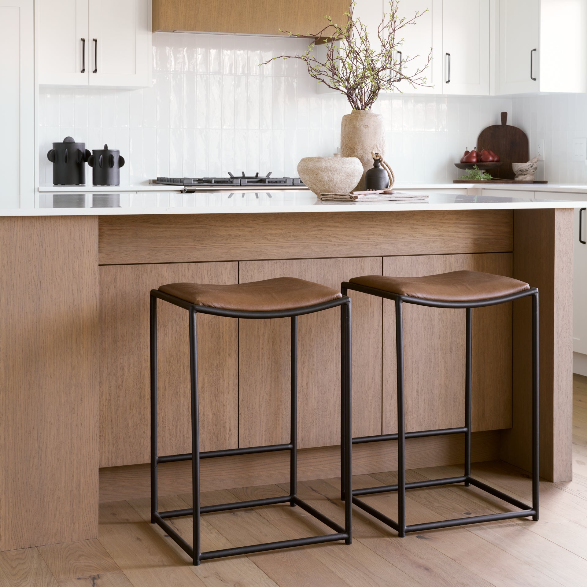 Taniel Leather Seat Counter Stool