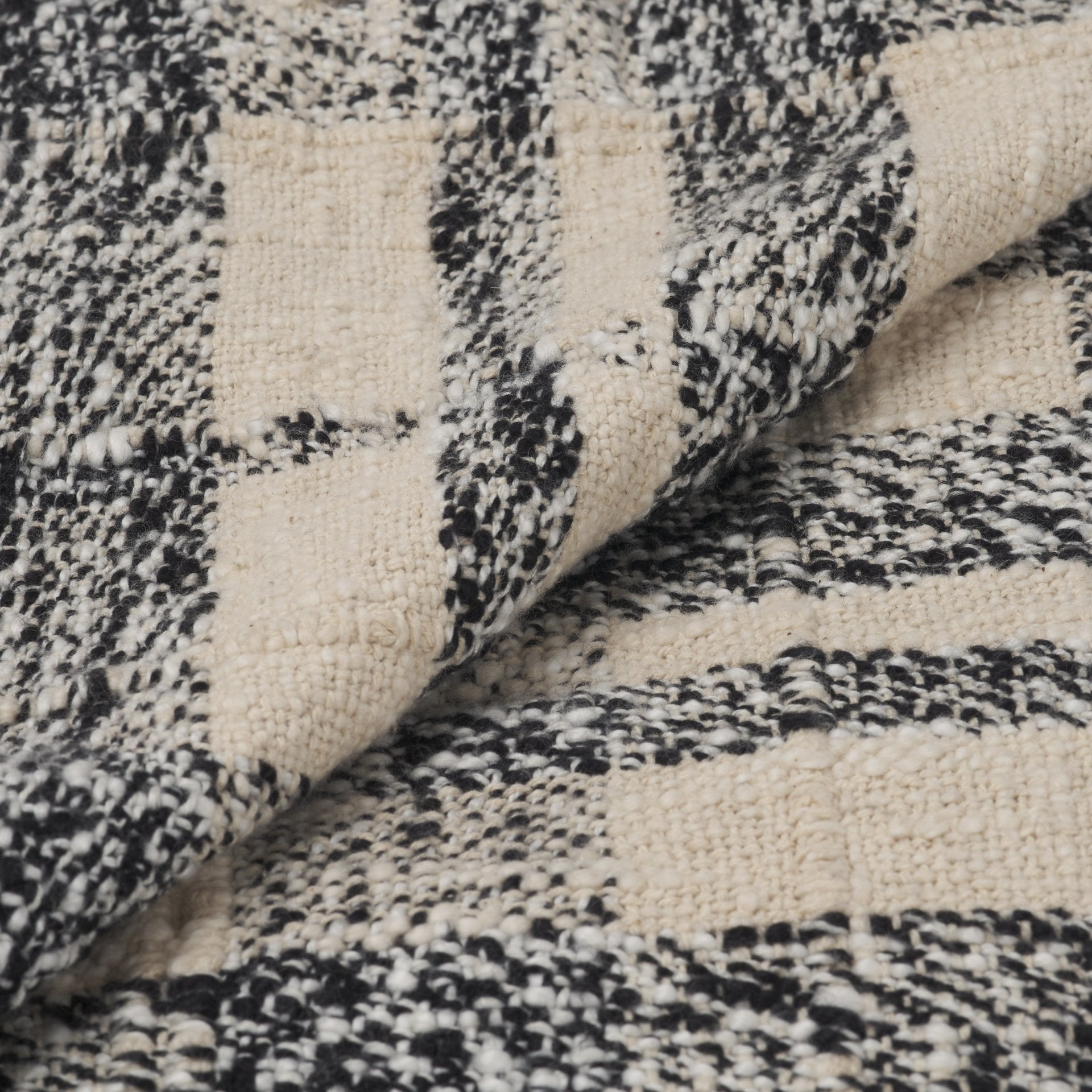 Pendle Black Plaid Cotton Throw Blanket