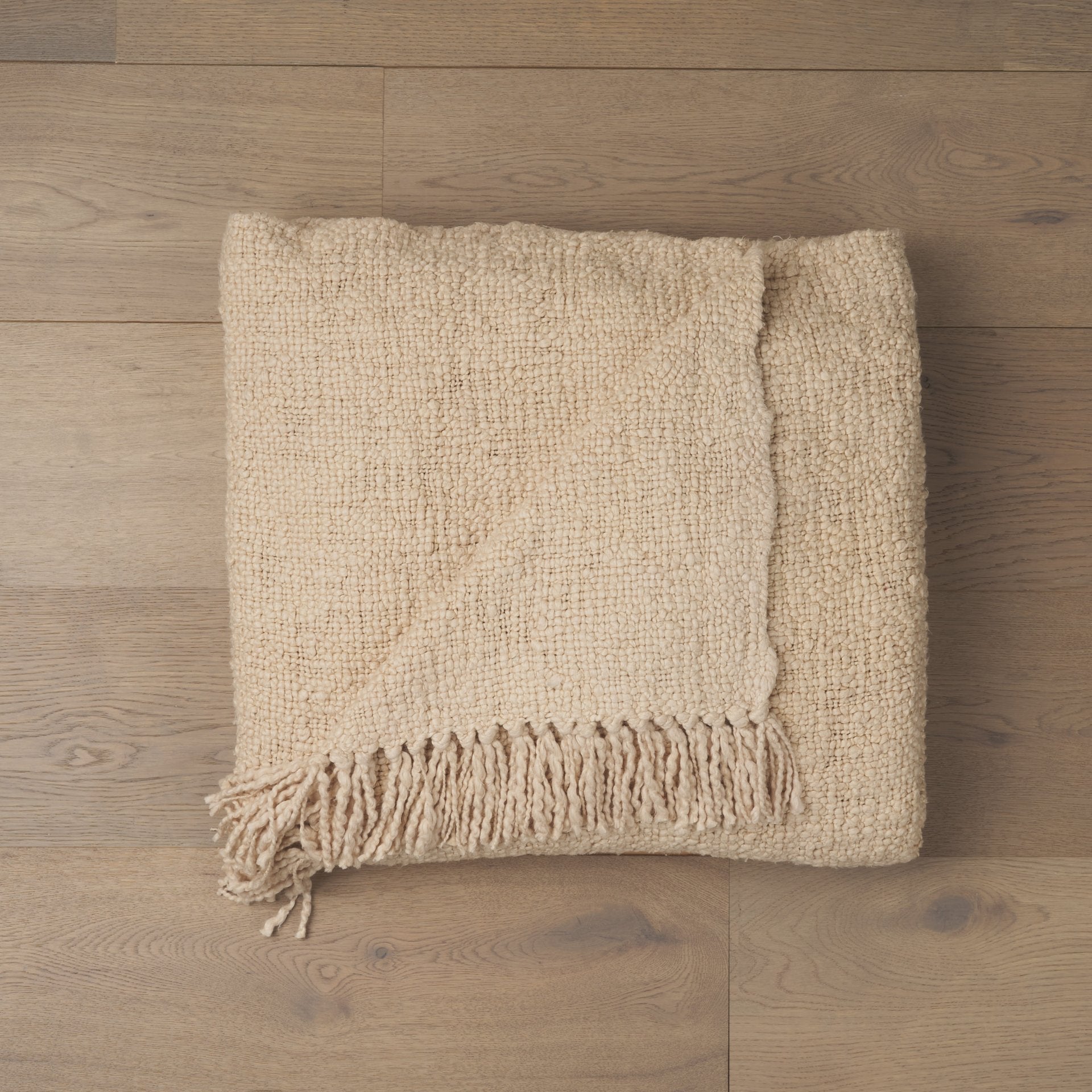 Kambal Light Beige Cotton Throw Blanket