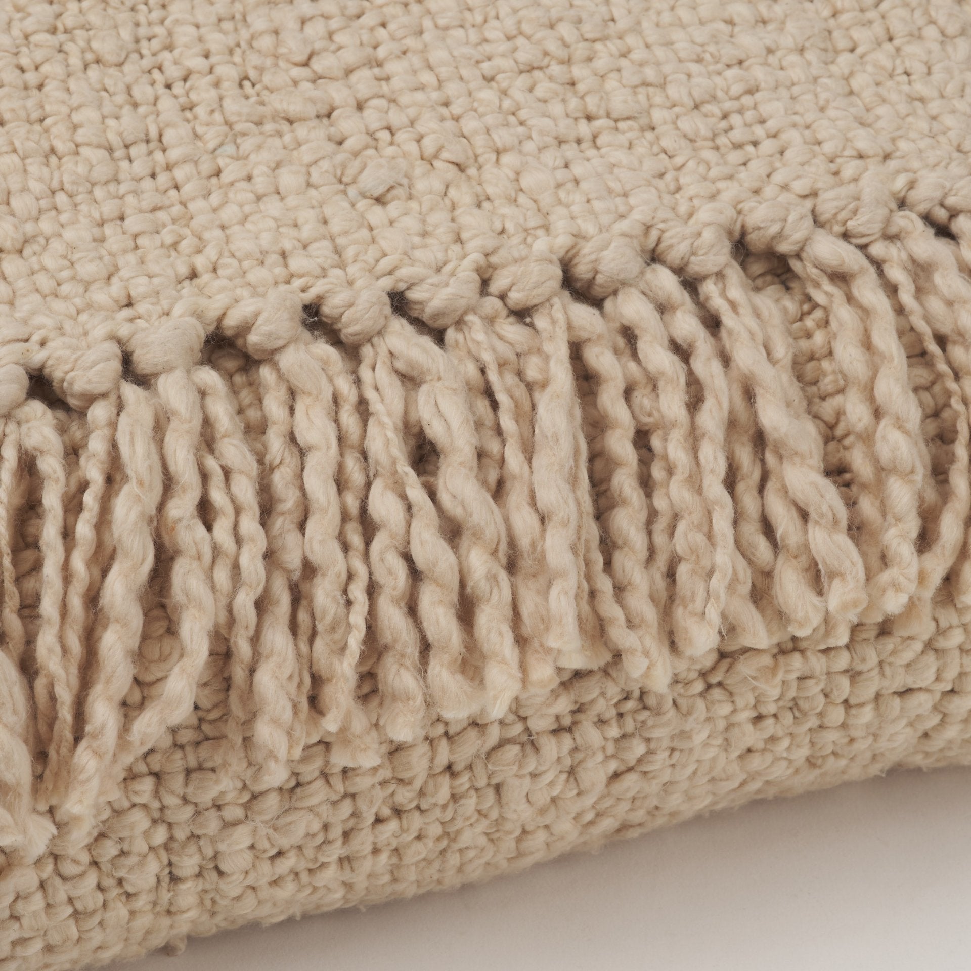 Kambal Light Beige Cotton Throw Blanket