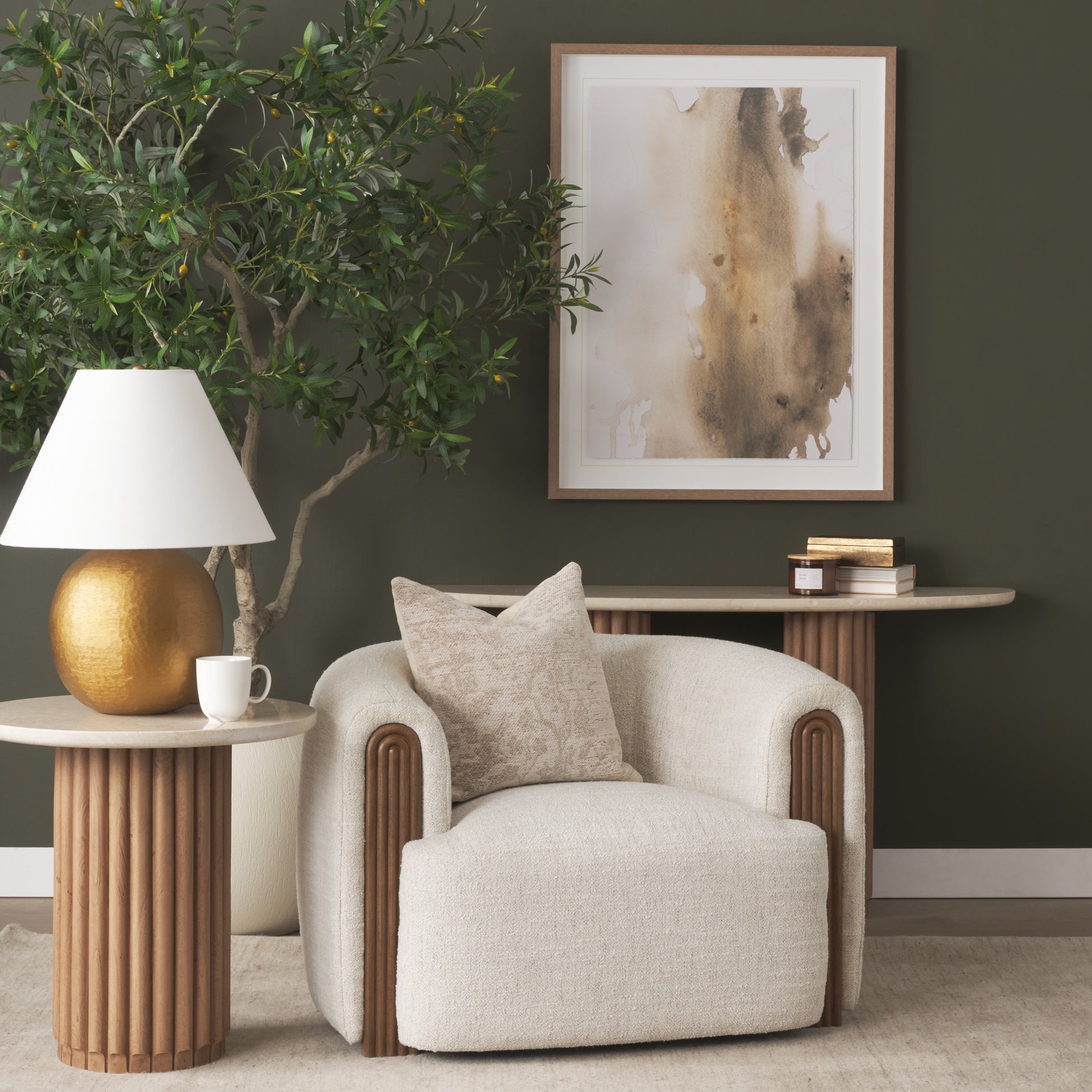 Kornelia Fabric Barrel Accent Chair