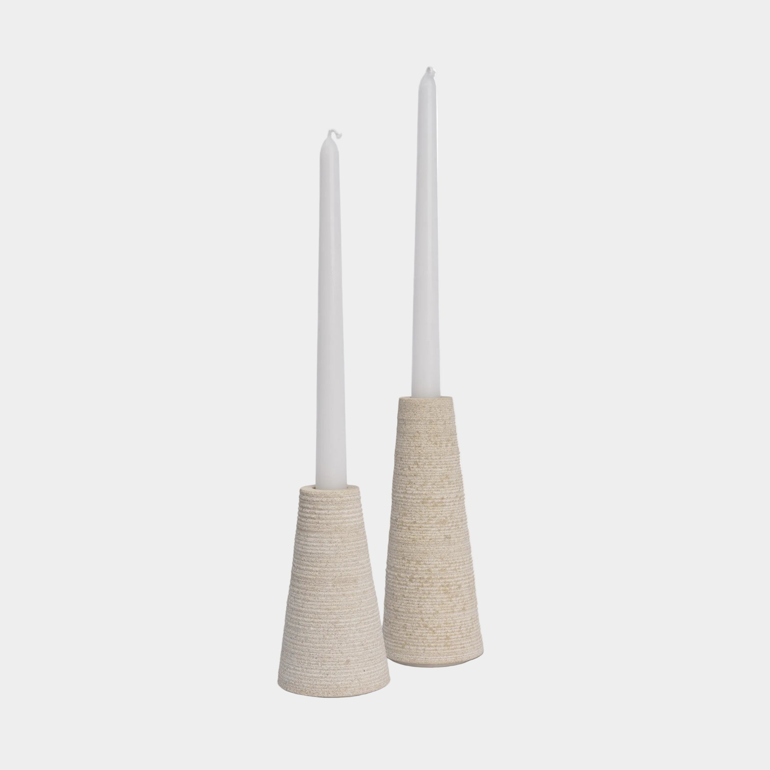 Cono Marble Candle Holders Set of 2