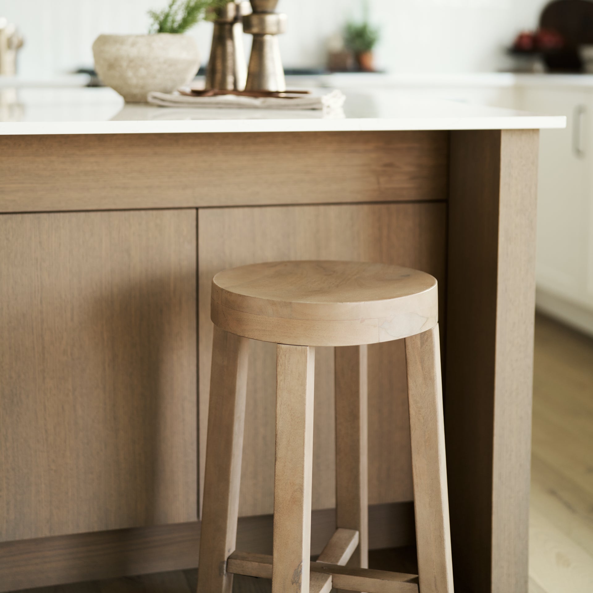 Brahma Wood Seat Counter Stool