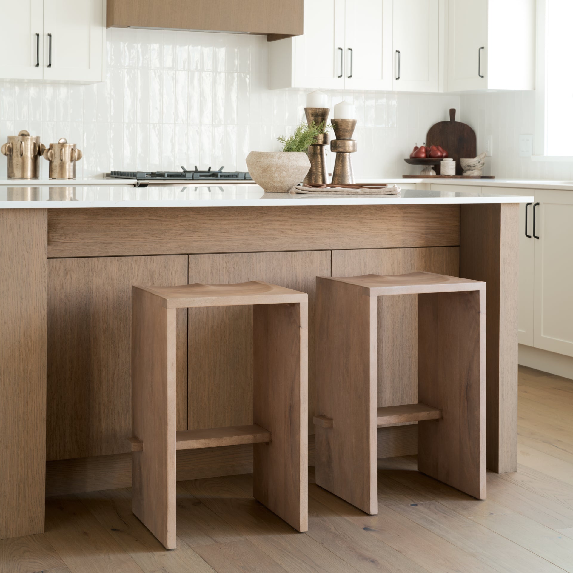 Aida Wood Seat Counter Stool