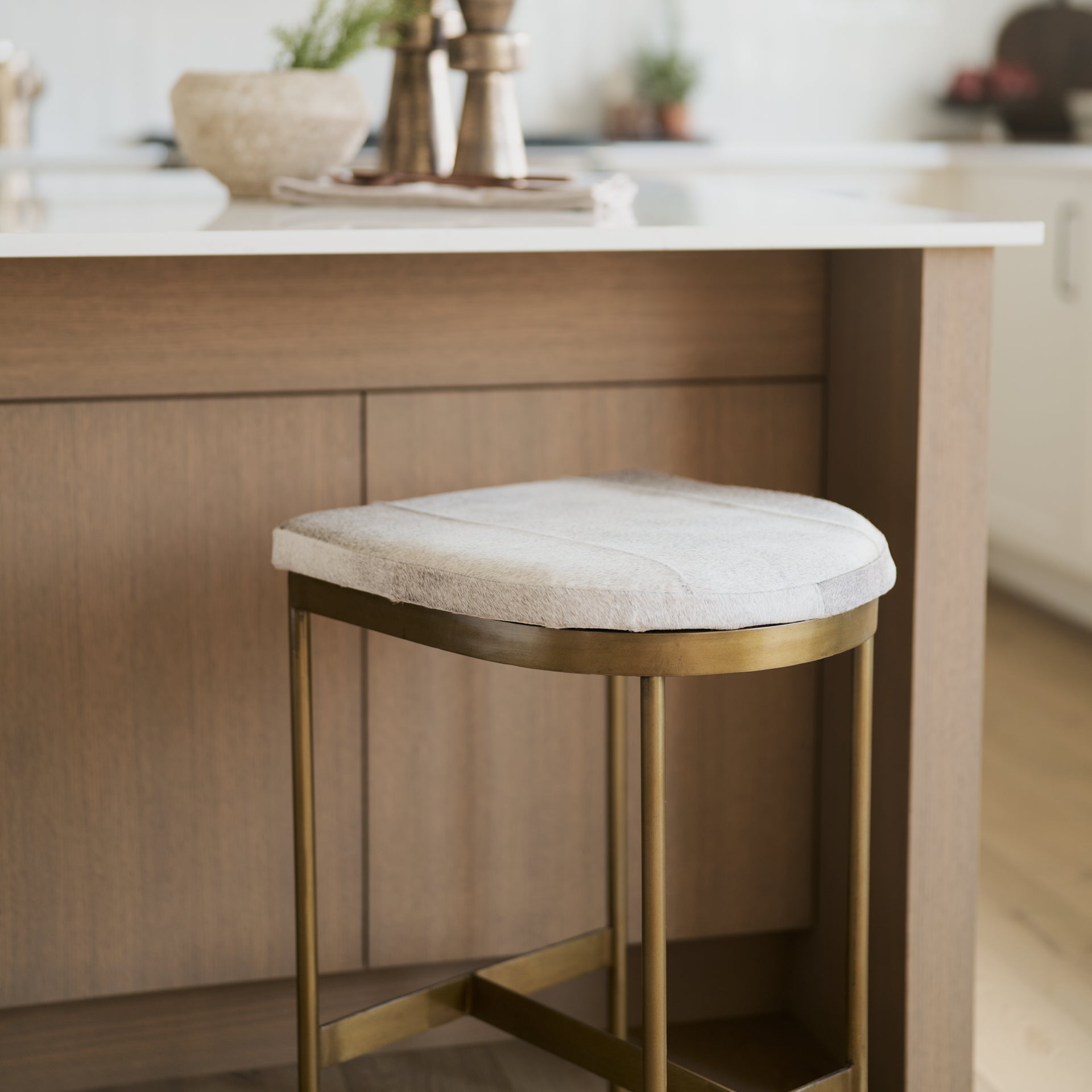 Millie Cow Hide Seat Counter Stool