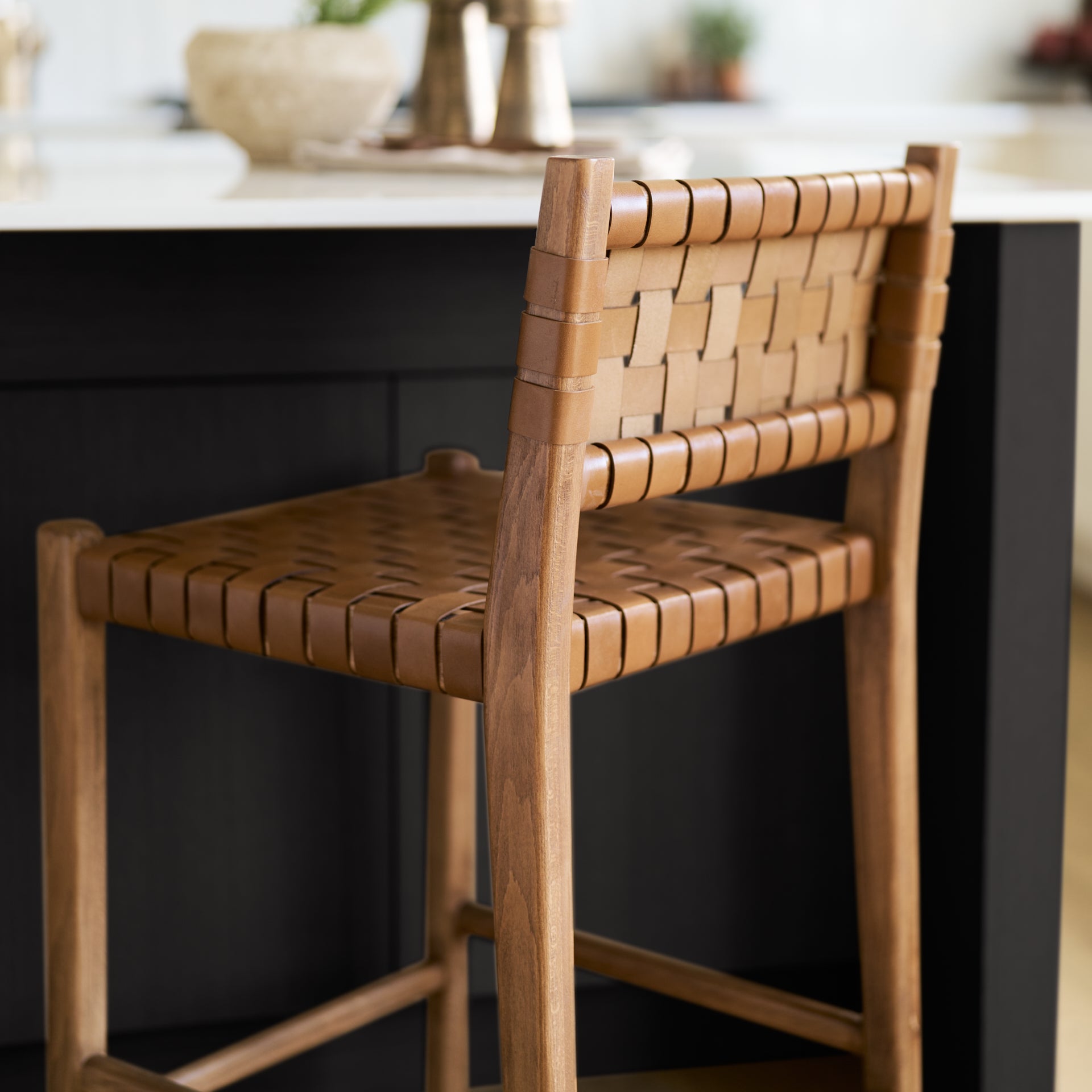 Shane Leather Seat Counter Stool