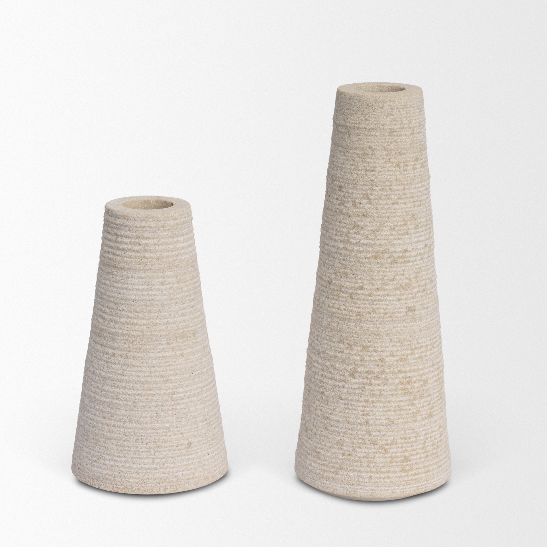 Cono Marble Candle Holders Set of 2