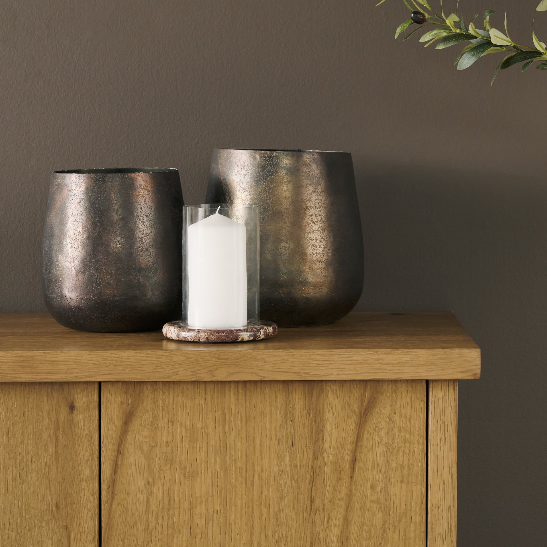 Bordo Marble Hurricane Candle Holder