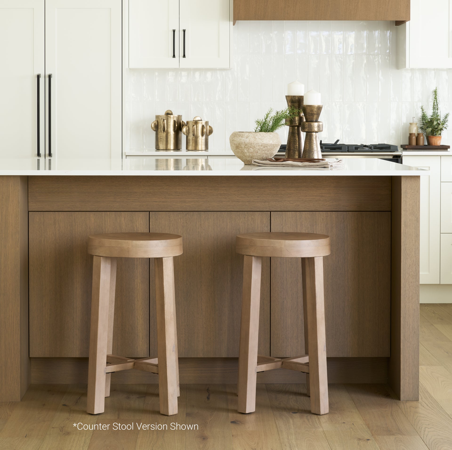 Brahma Wood Seat Bar Stool