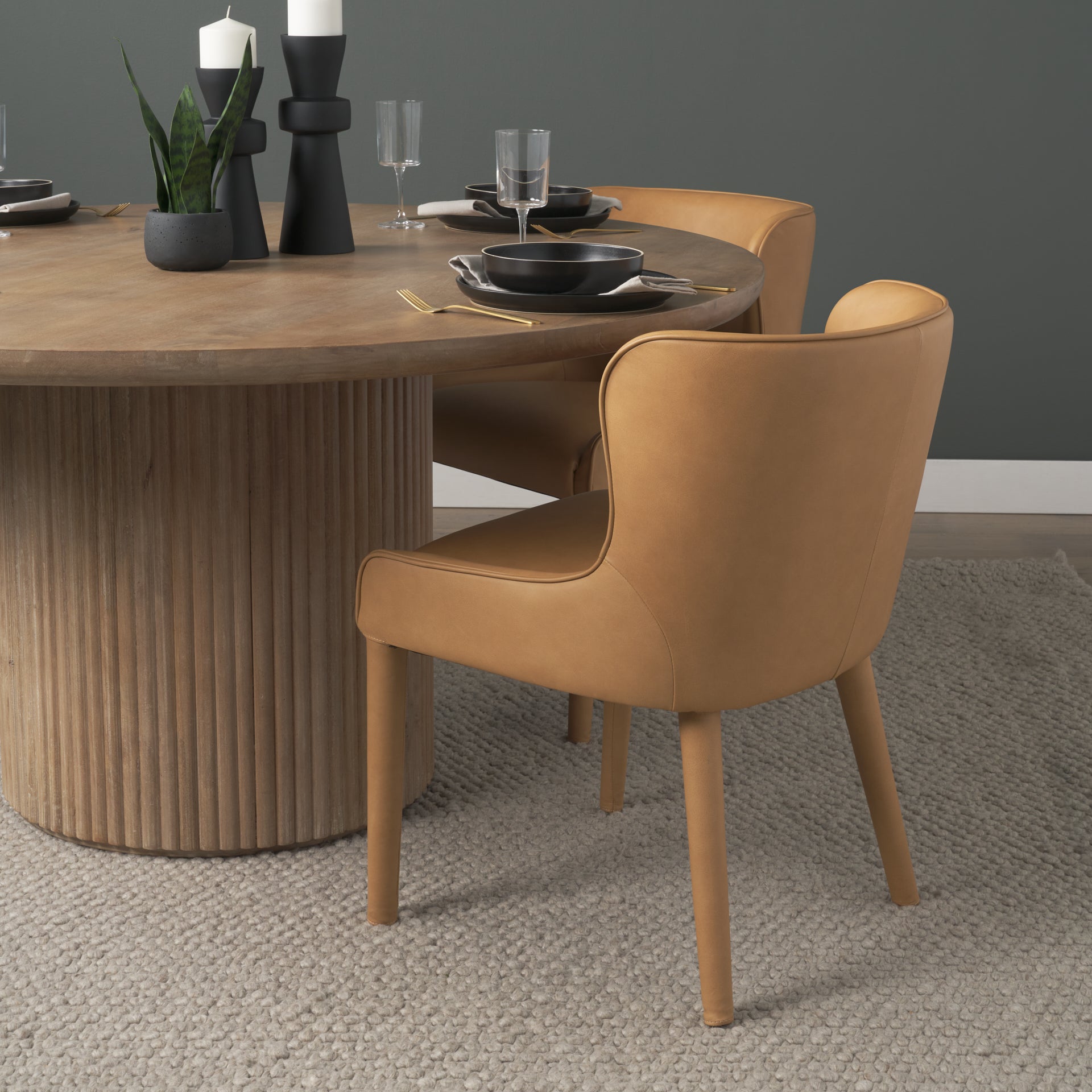 Nolan Slope Leather Dining Chair