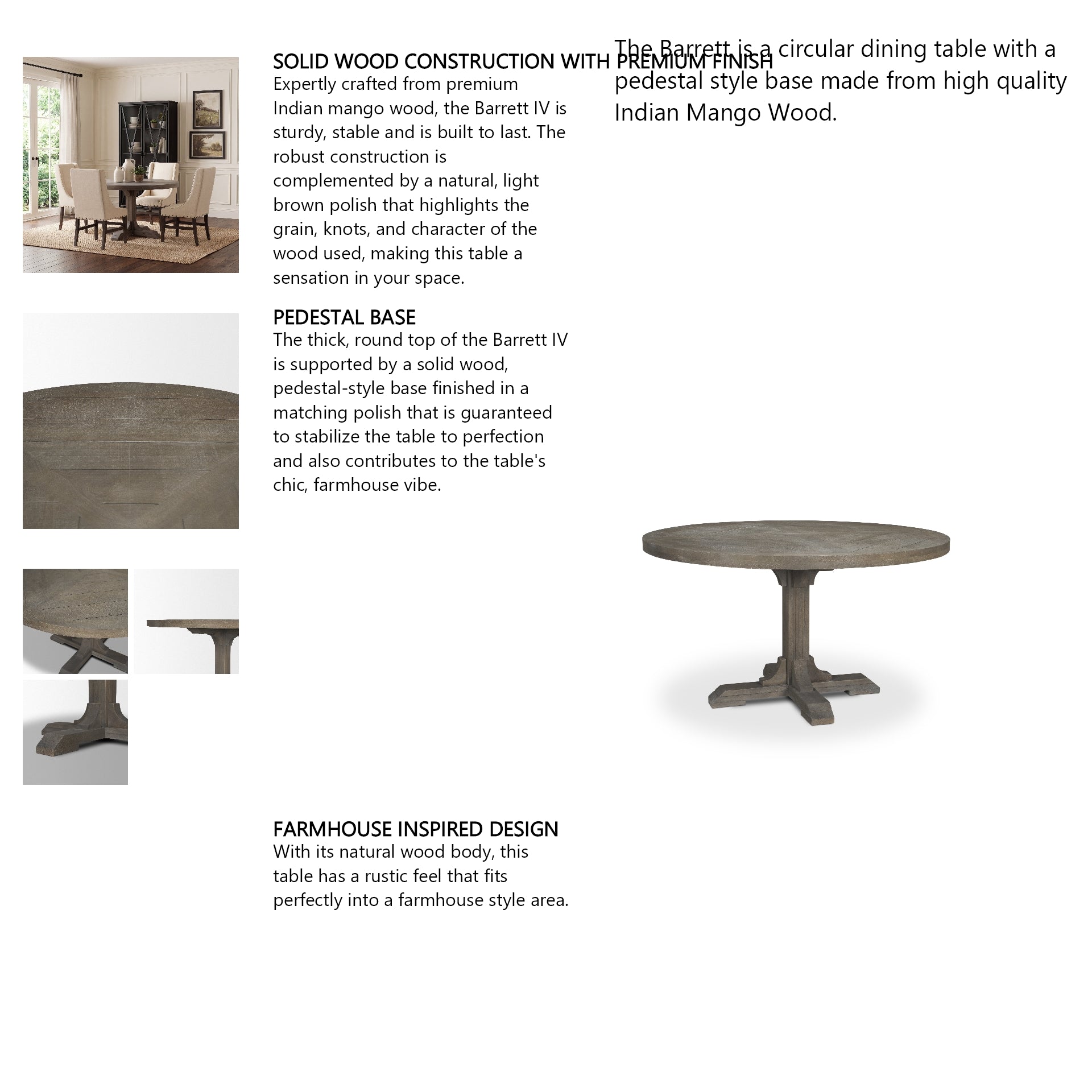 Barrett 54" Round Dining Table