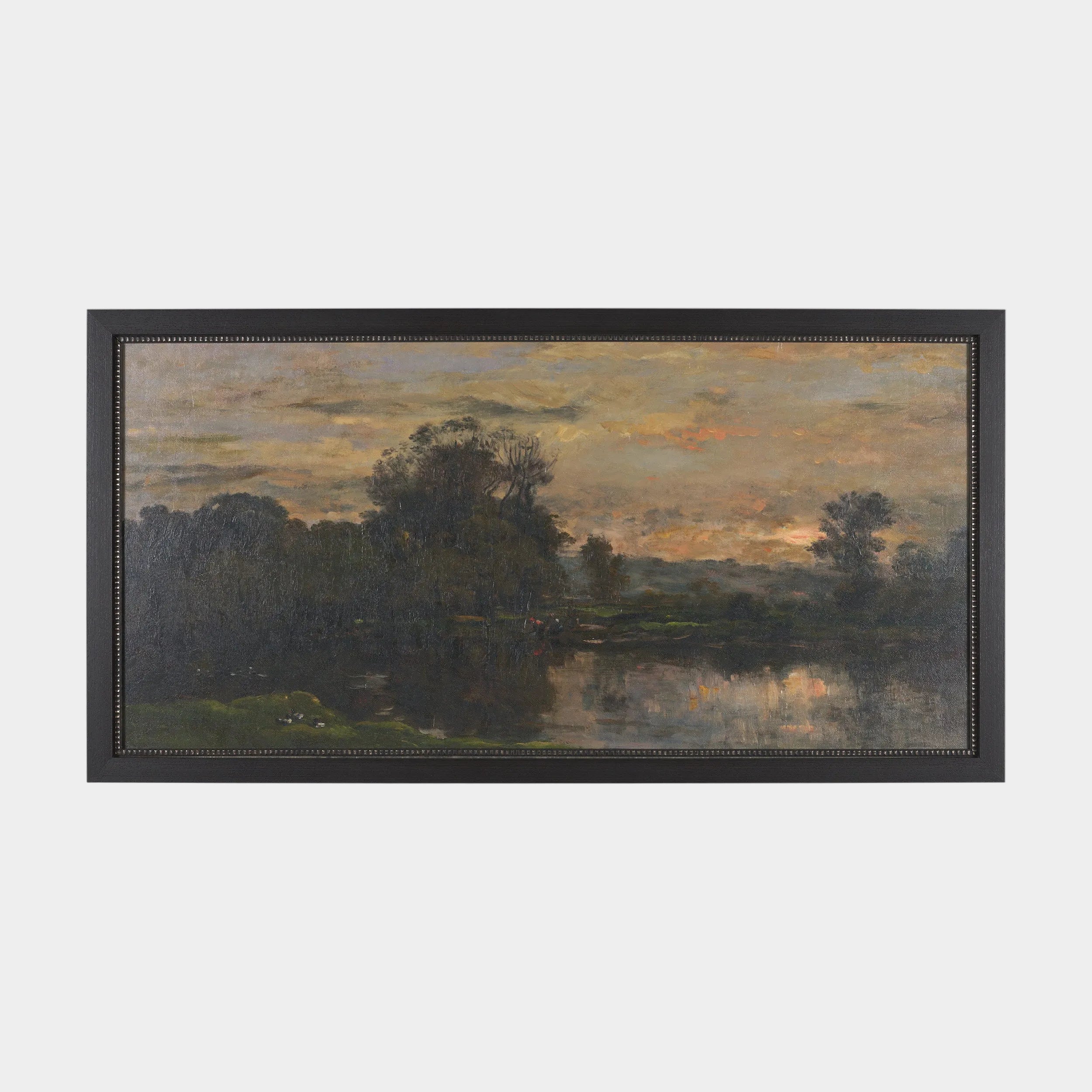 A River Landscape with Storks Framed Series