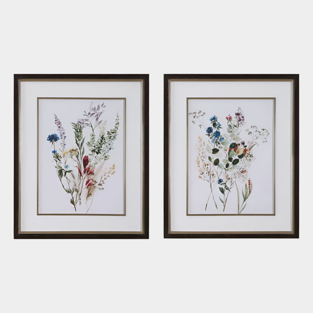 Delicate Flowers Framed Prints, S/2