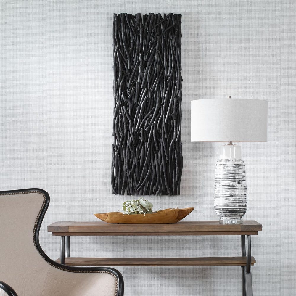 Gathered Teak Wood Wall Decor