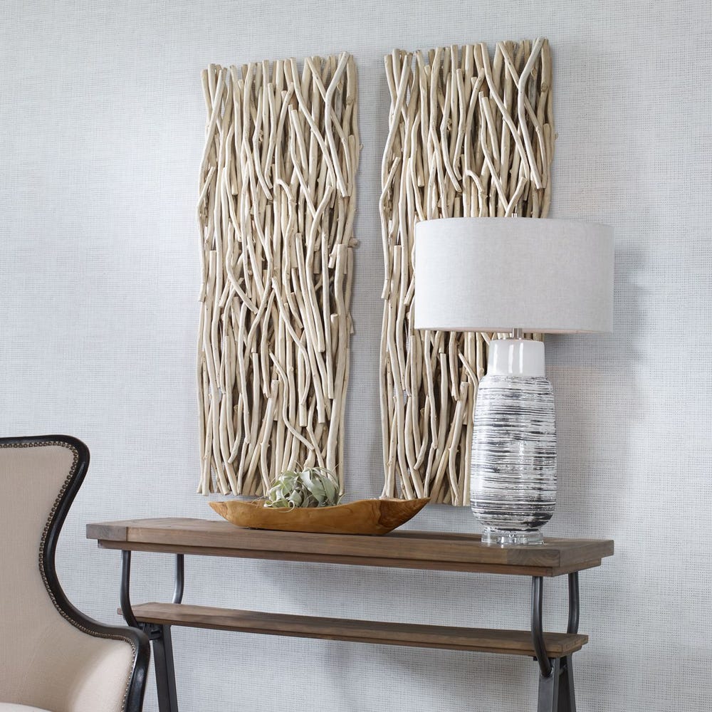 Gathered Teak Wood Wall Decor